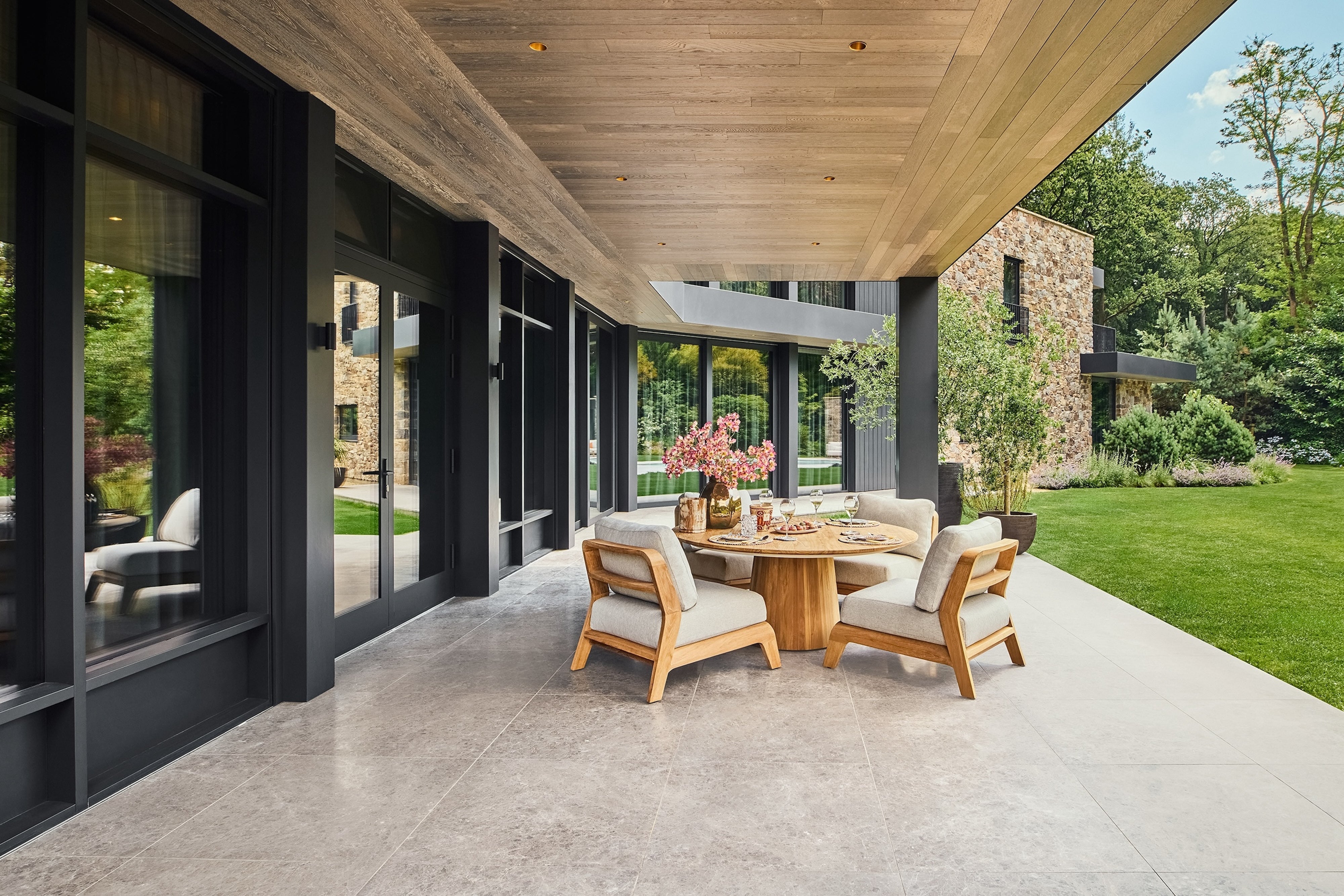 Lage tuintafel Sorolo - Ø160 - Teak