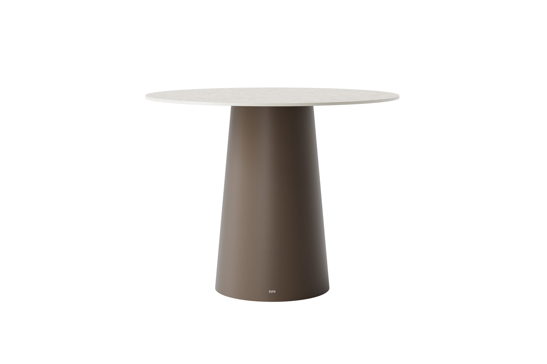 Tuintafel Sorolo - High dining - Ø120 - Brons - Neolith terrazzo light taupe