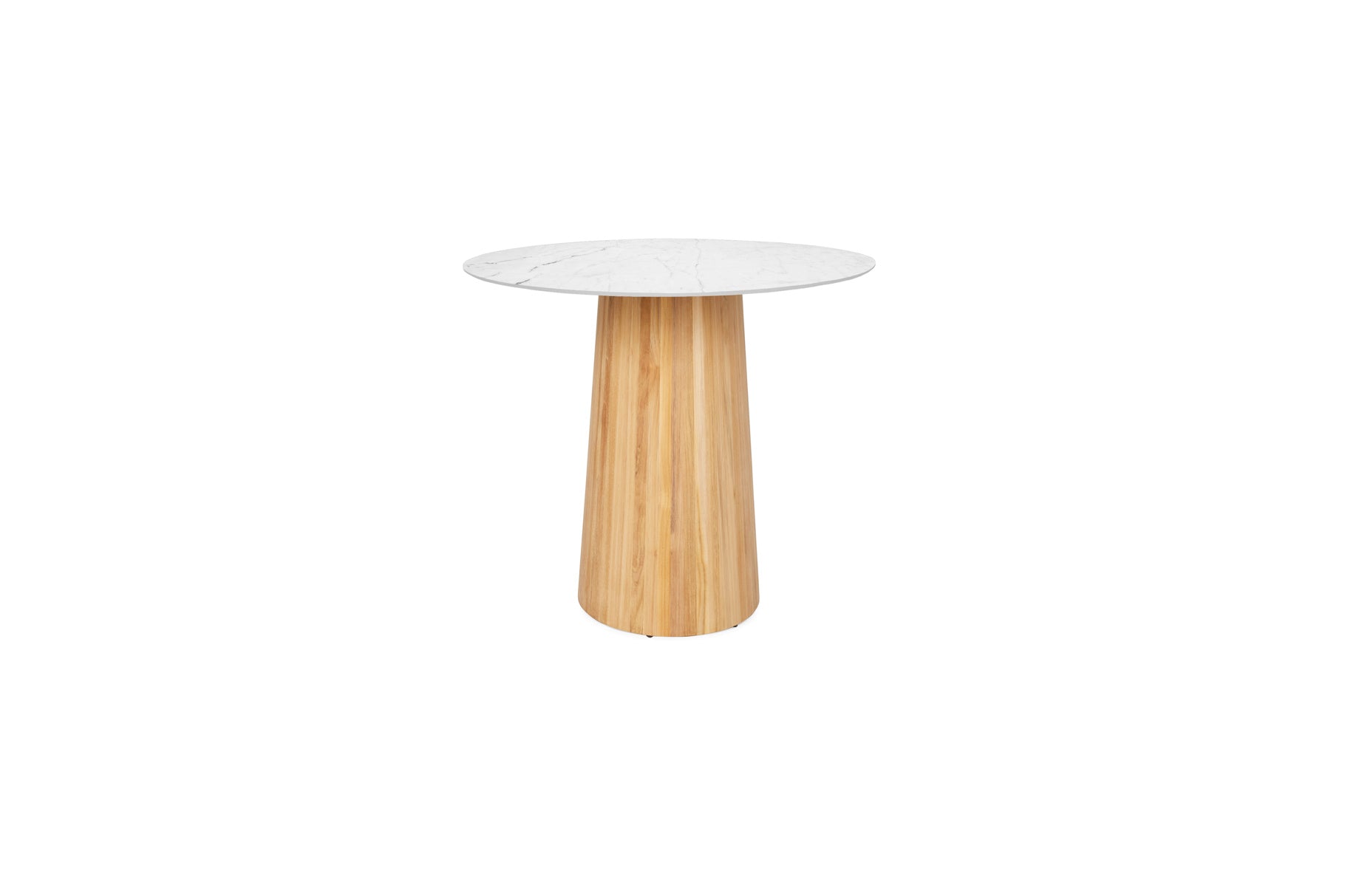 Tuintafel Sorolo - High dining - Ø120 - Teak - Neolith white