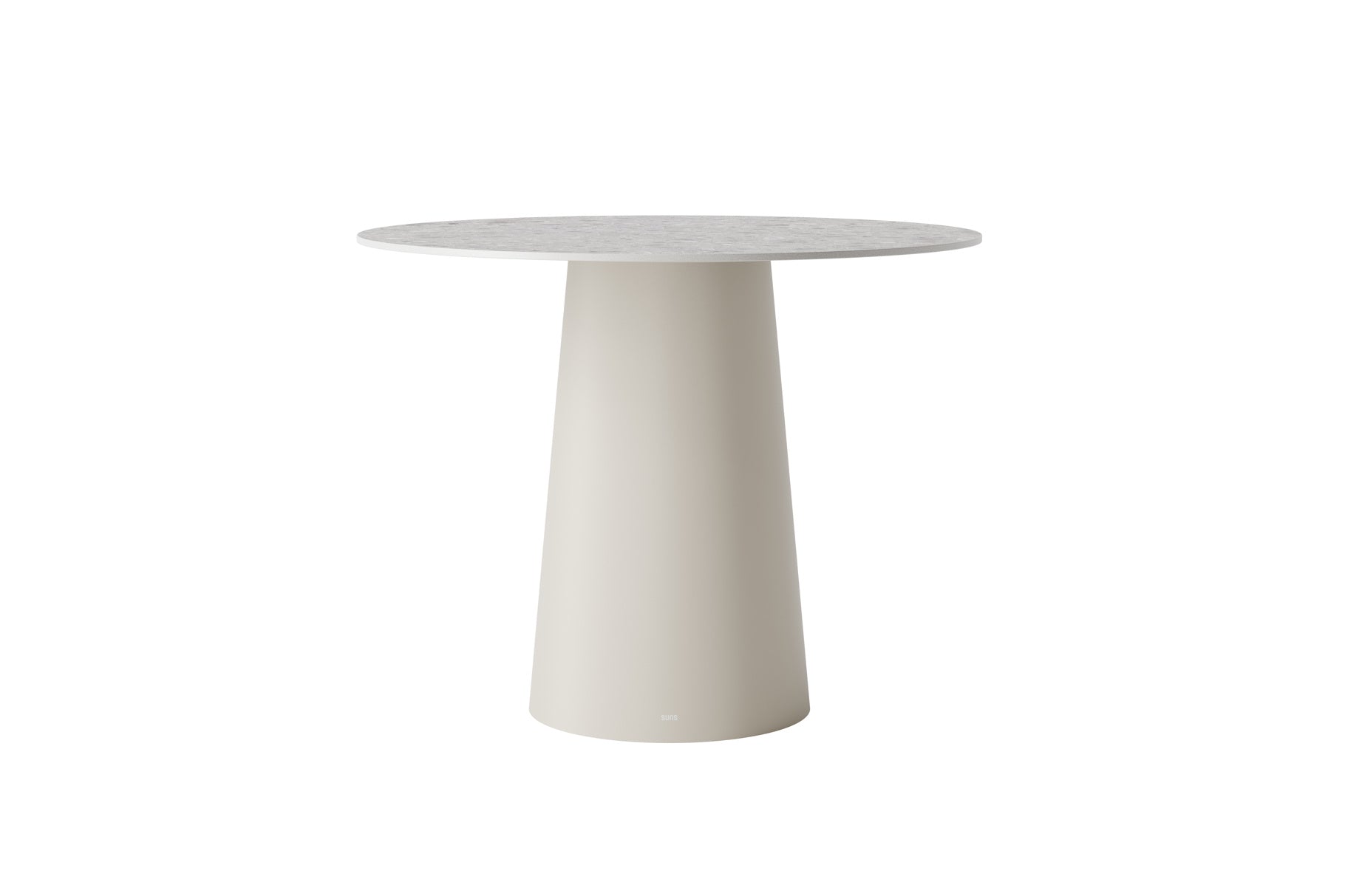 Tuintafel Sorolo - High dining - Ø120 - Camel sand - Neolith terrazzo light taupe