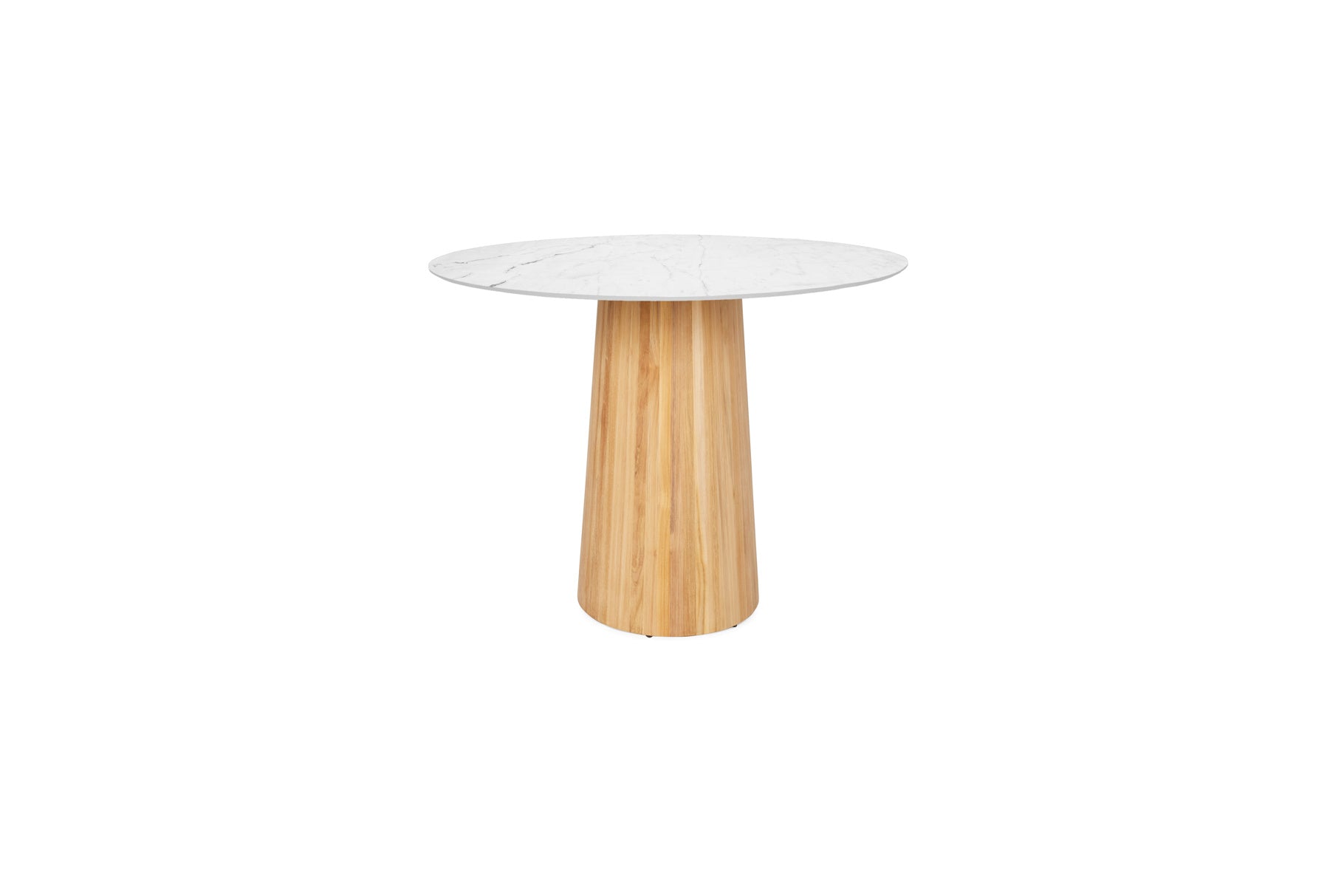 Tuintafel Sorolo - High dining - Ø140 - Teak - Neolith white