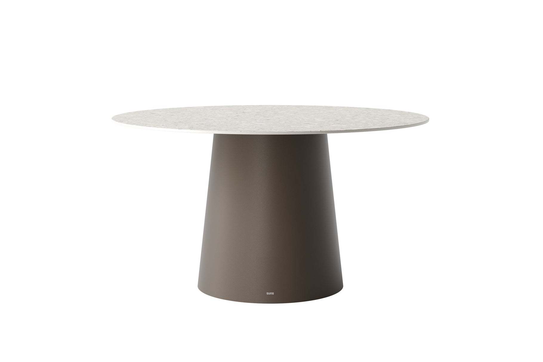 Tuintafel Sorolo - Ø140 - Brons - Neolith terrazzo light taupe