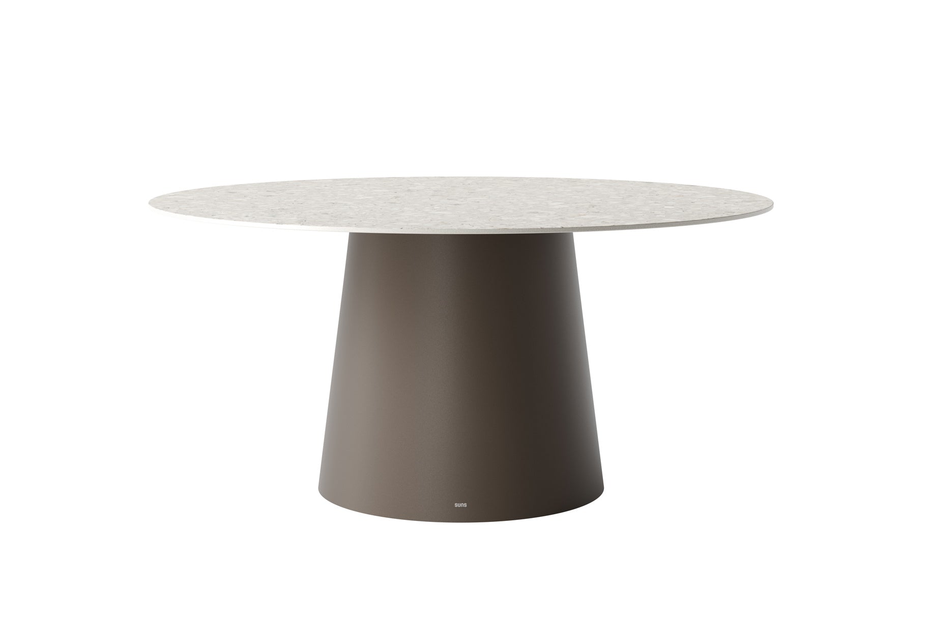 Tuintafel Sorolo - Ø160 - Brons - Neolith terrazzo light taupe