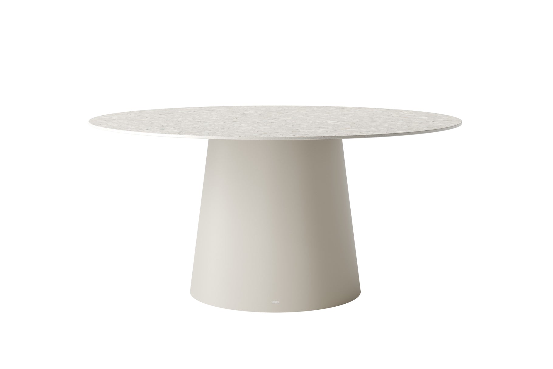 Tuintafel Sorolo - Ø160 - Camel sand - Neolith terrazzo light taupe