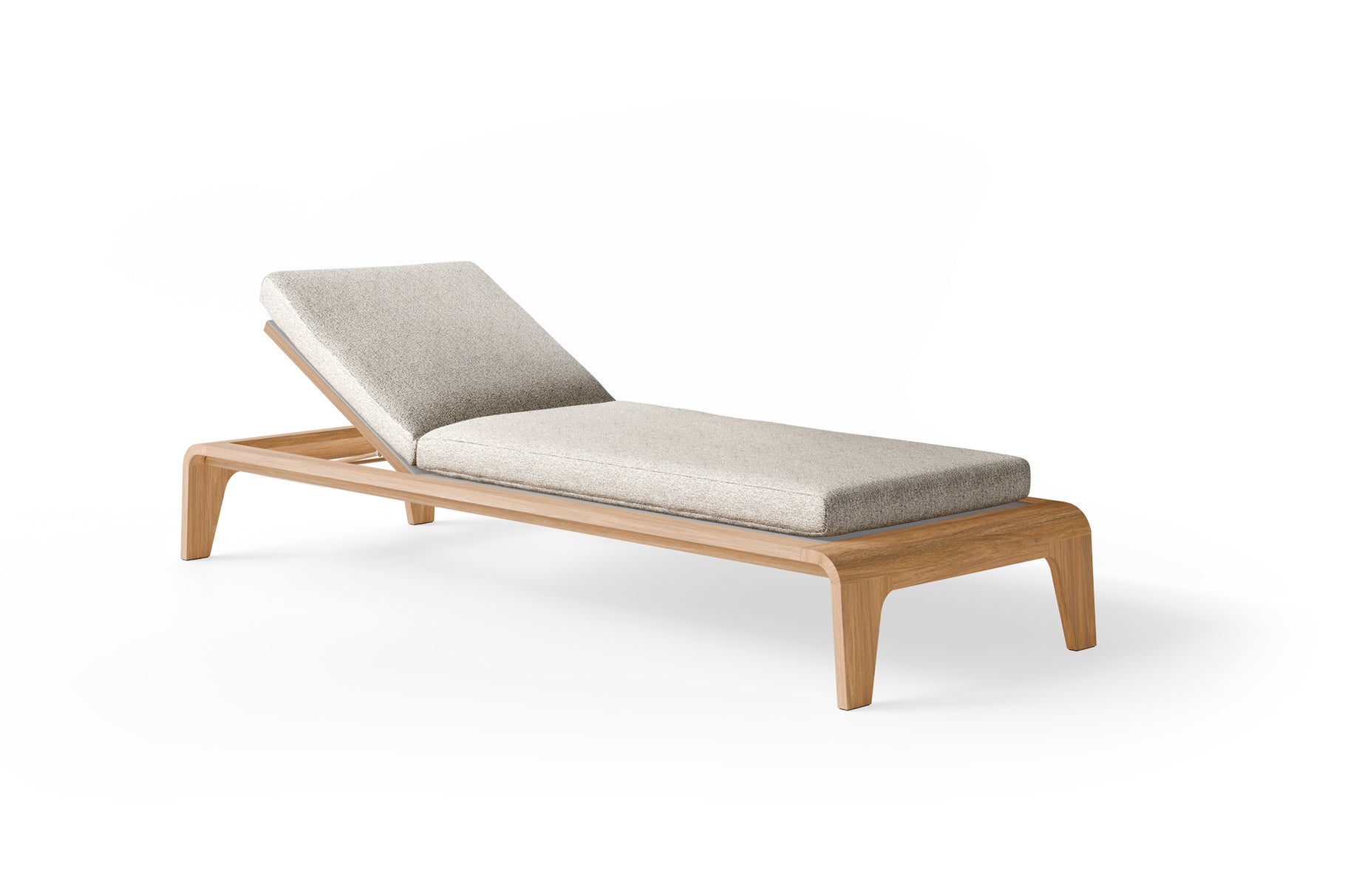 Ligbed Basta - Teak - Seashell bouclé