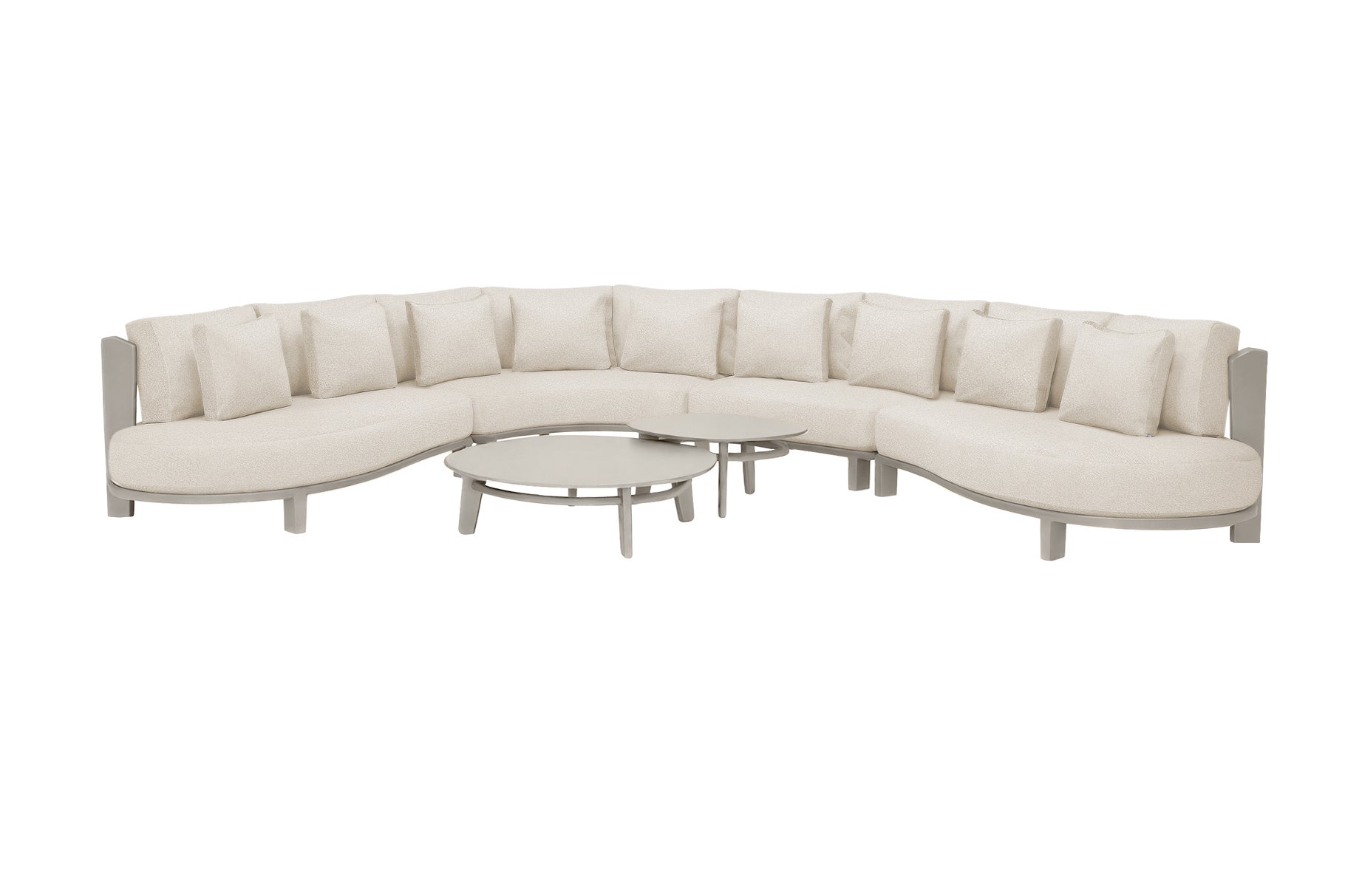 Loungeset Pico - 6-delig - Champagne - Sheashell bouclé