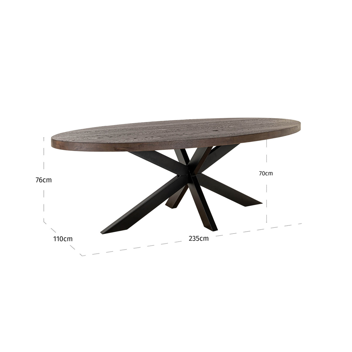Eettafel Watson - 235 cm - Donkerbruin