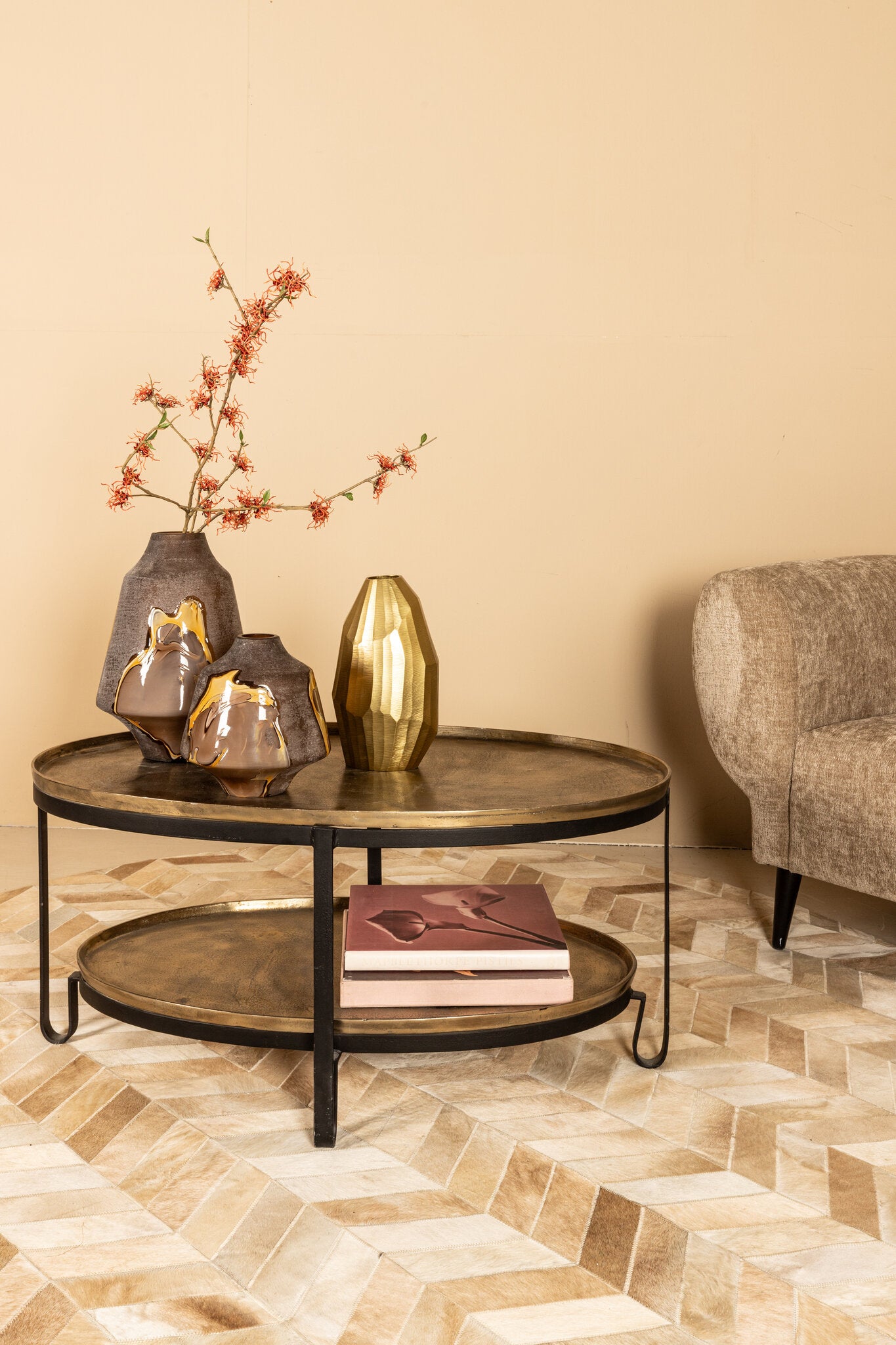 Salontafel Kae Gold - Ovaal