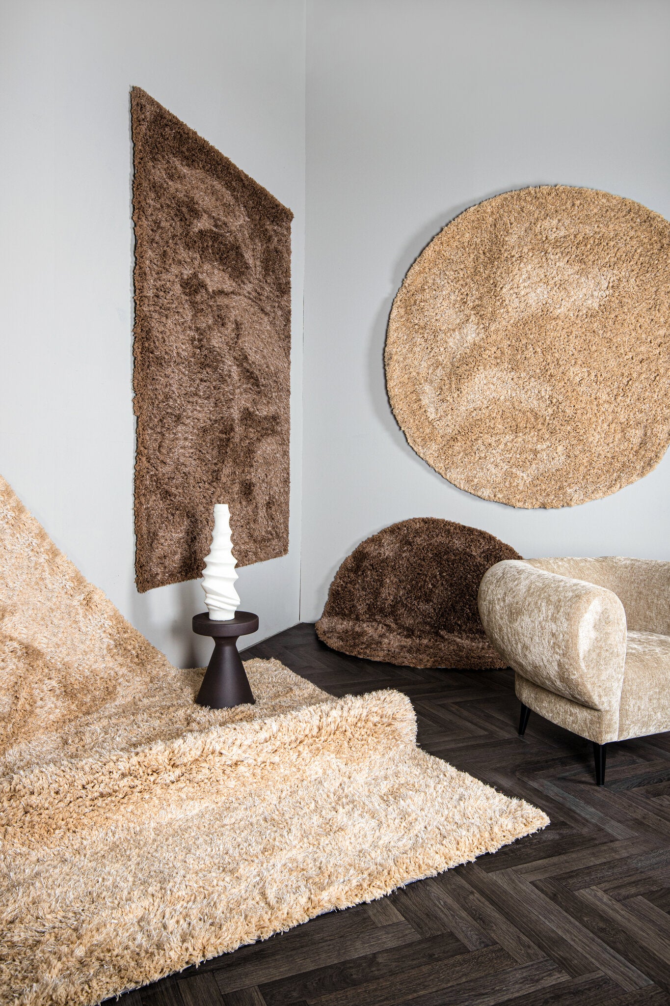 Vloerkleed Jups - Bruin - Rond - S