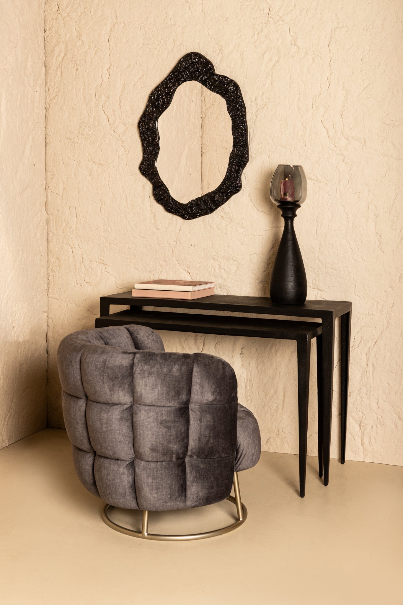 Bijzettafel Rivva - Zwart (set van 2)