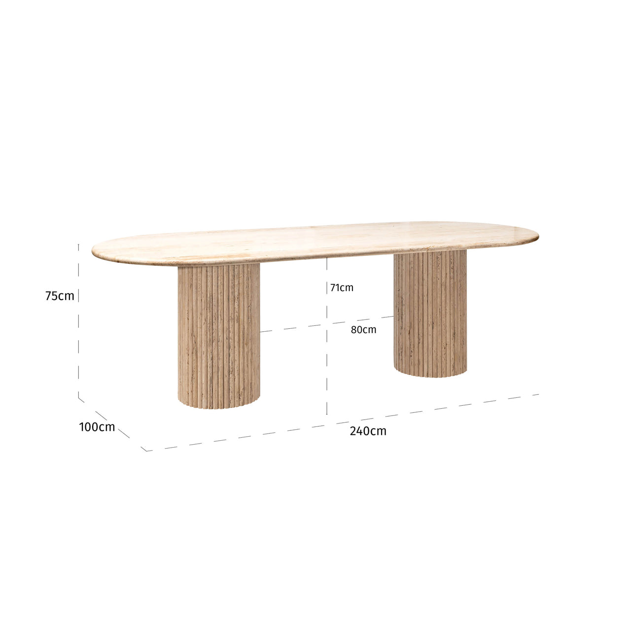 Eettafel La Cantera - Ovaal - 240 cm