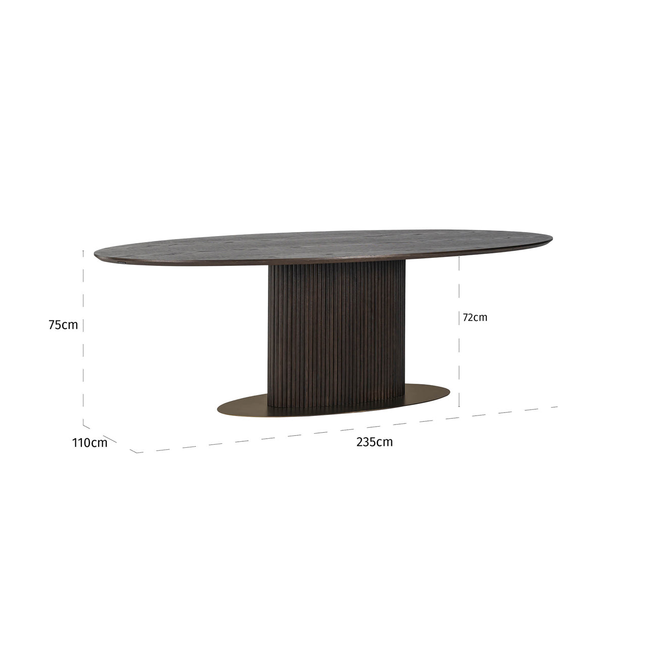 Eettafel Luxor - Ovaal - 235 cm