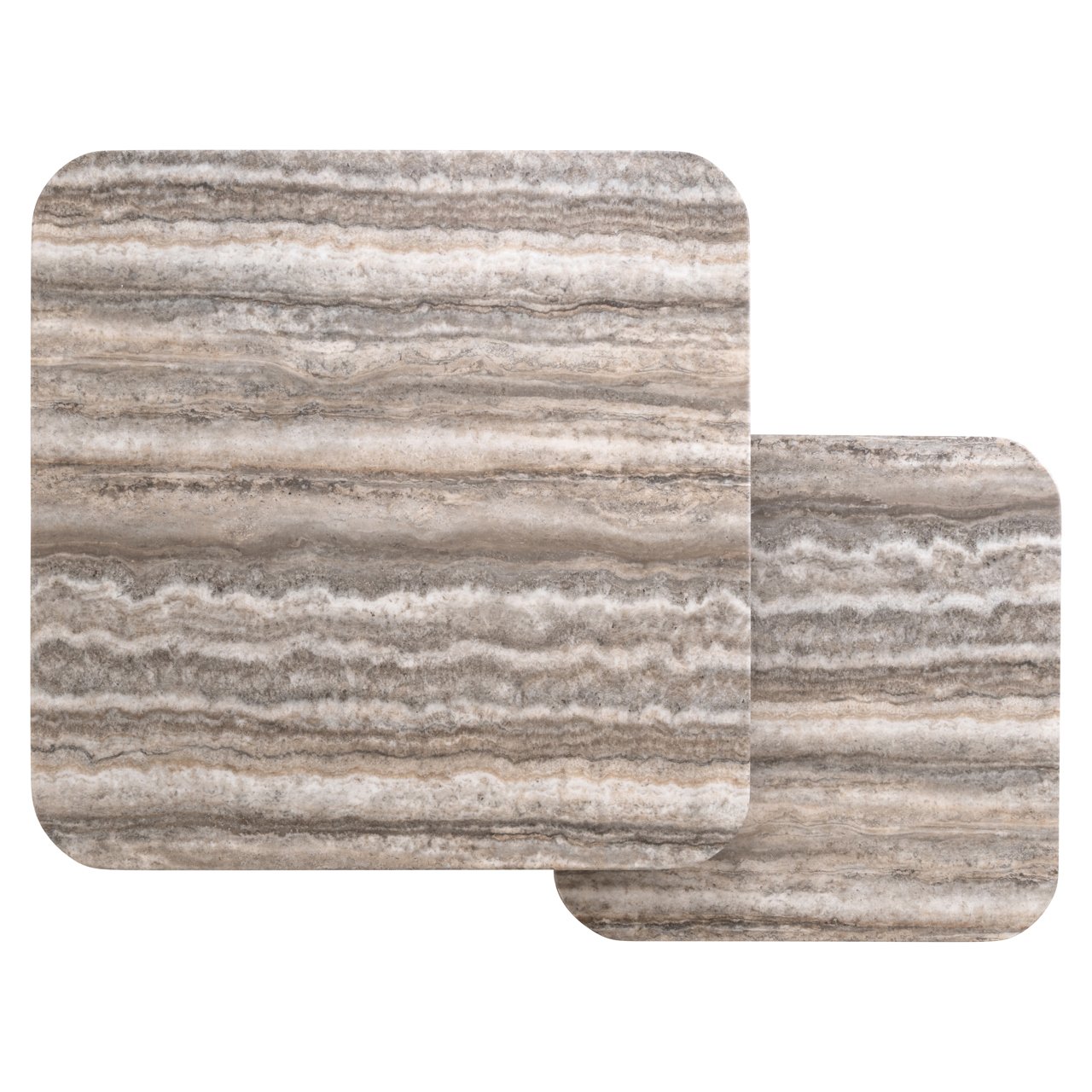 Salontafel Denizly - Grijs faux travertine (set van 2)