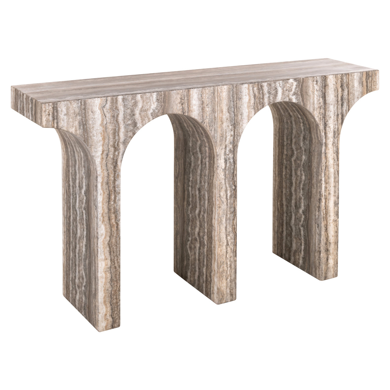 Sidetable Dulce - Grijs faux travertine