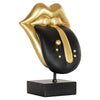 Deco object Tongue - Zwart / goud
