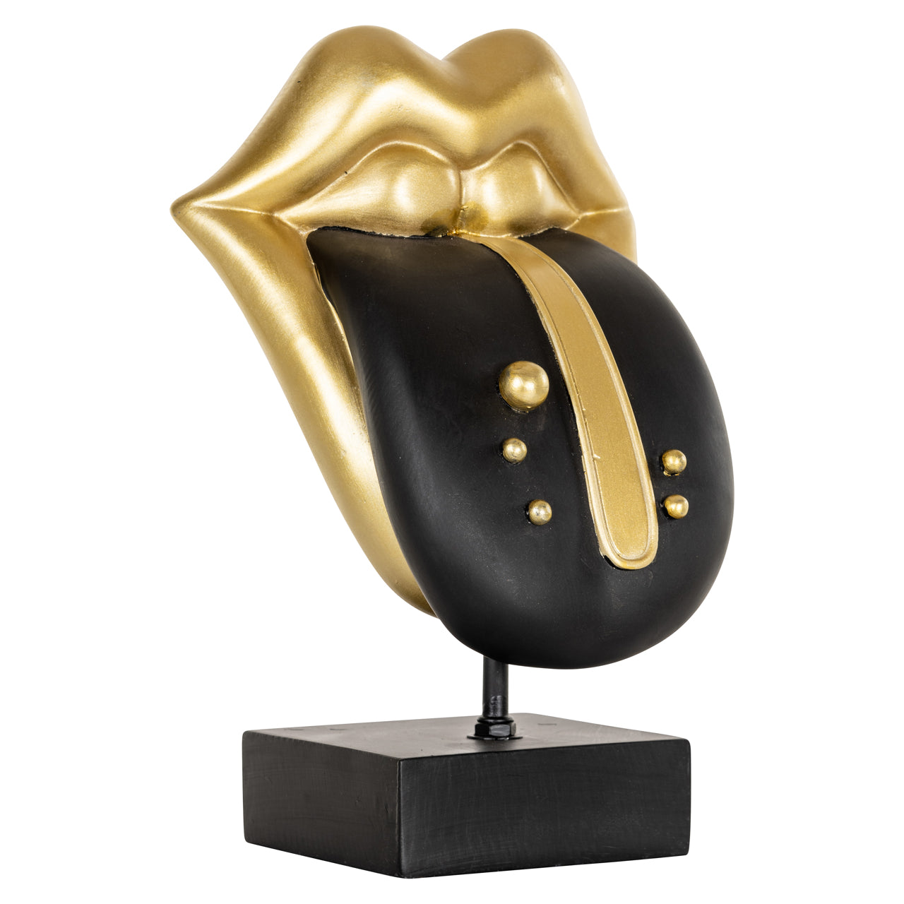 Deco object Tongue - Zwart / goud