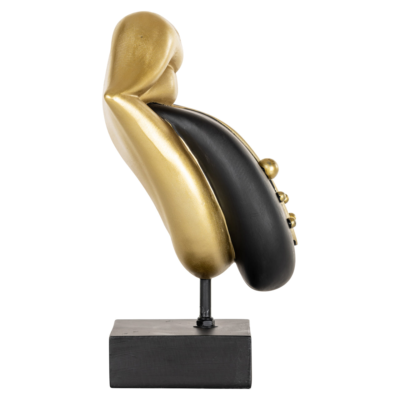 Deco object Tongue - Zwart / goud