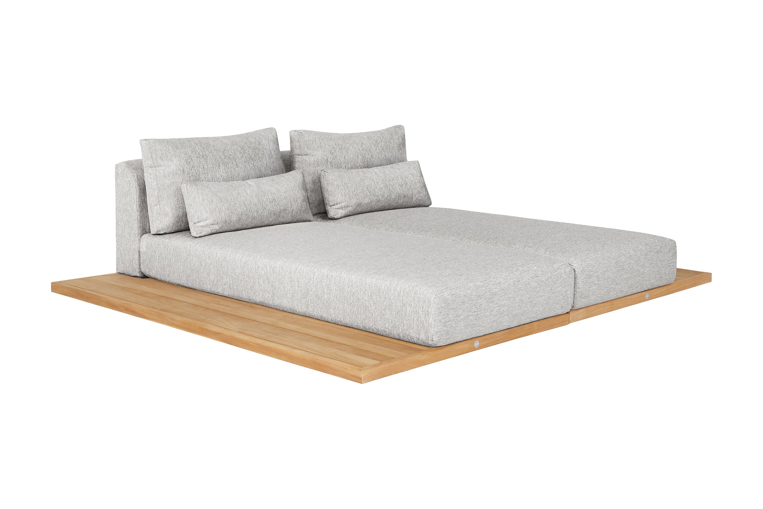 Daybed Aspen - Teak - Seashell bouclé