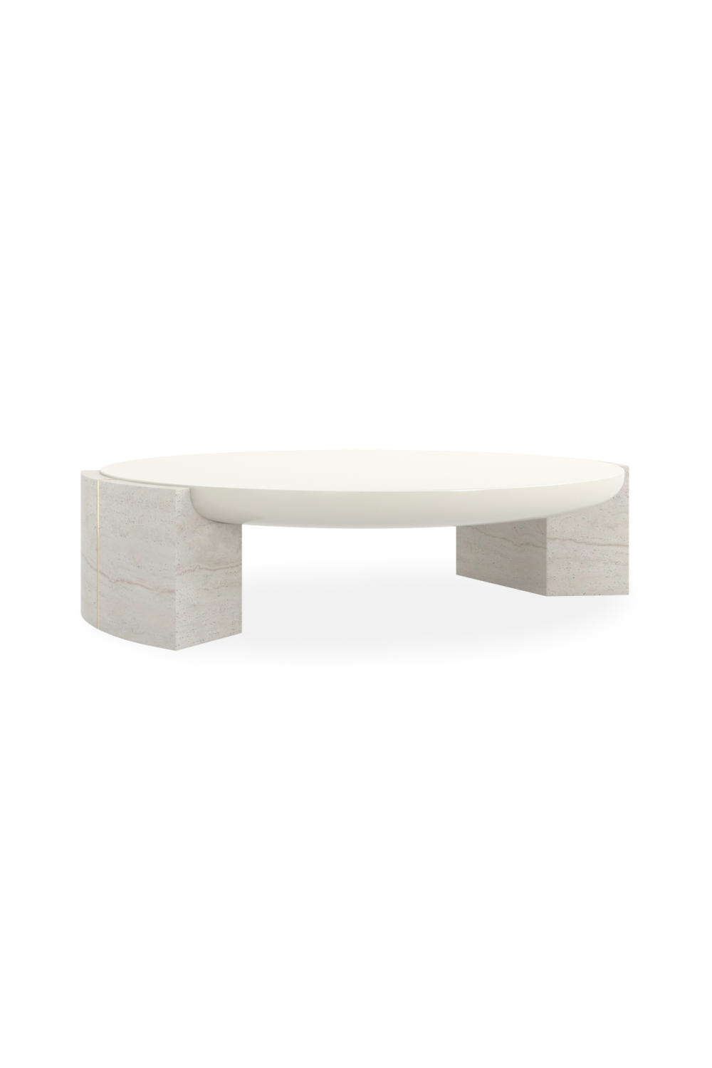 Salontafel Overlap - Rond - Travertine