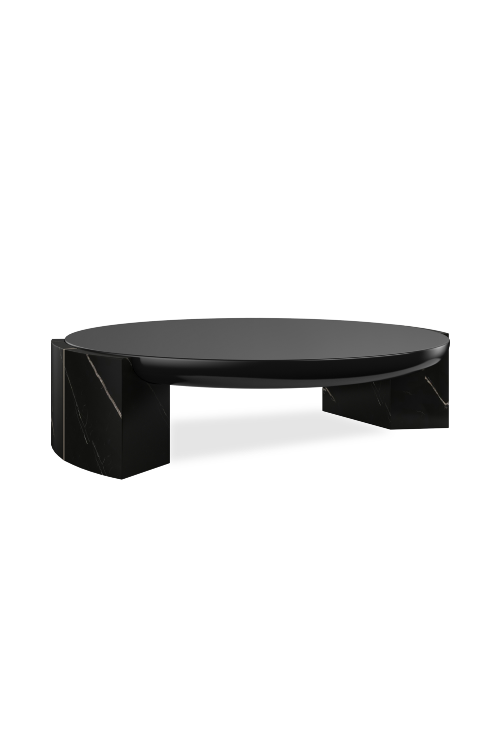 Salontafel Overlap - Rond - Black marble