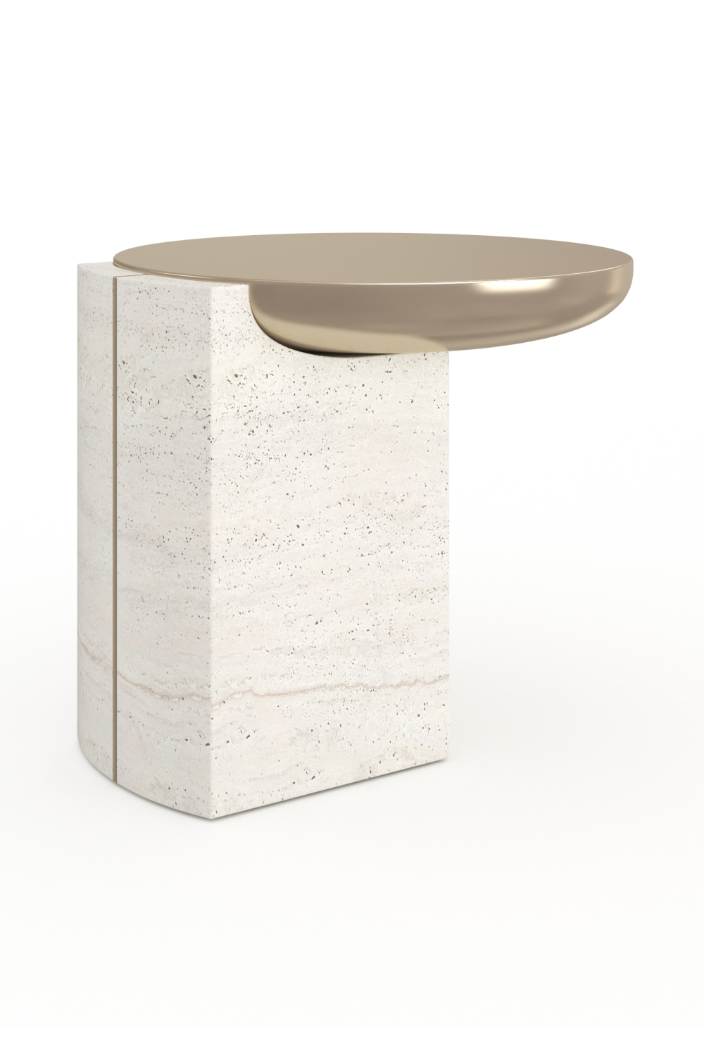 Bijzettafel Overlap - Travertine