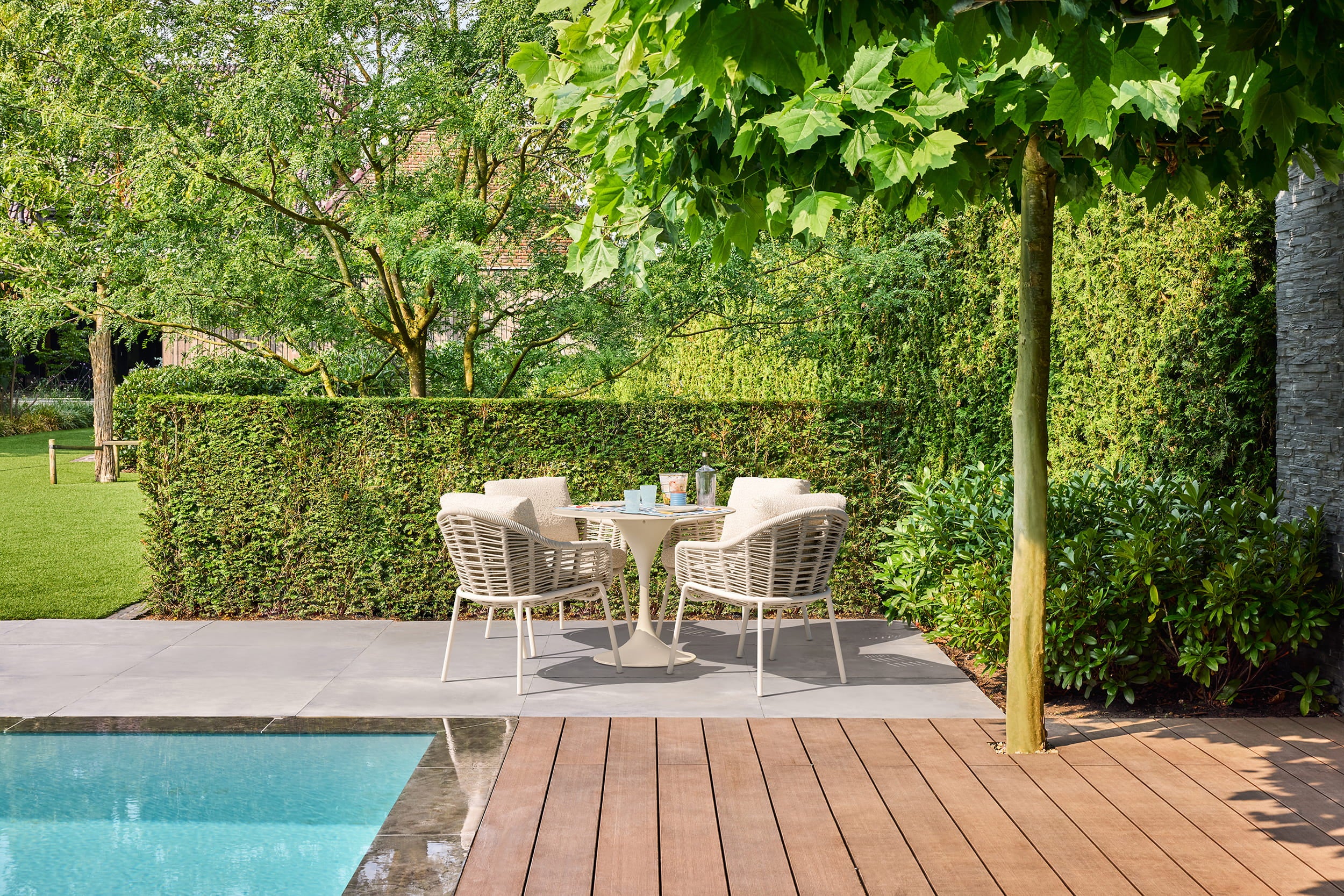 Tuintafel Nova - Ø120 - Camel sand - Sintered stone taupe