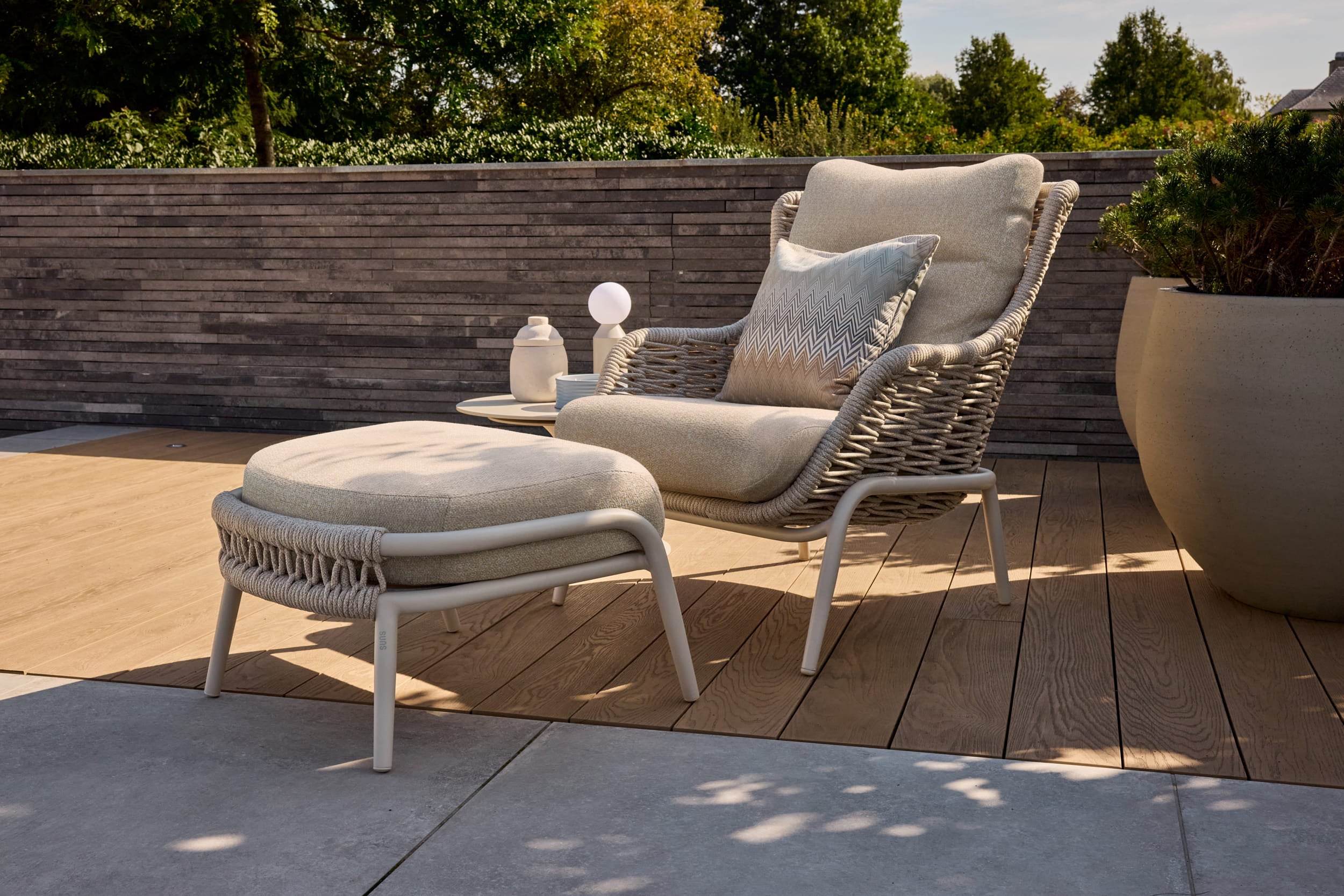 Loungestoel Casto - High - Beachy bouclé