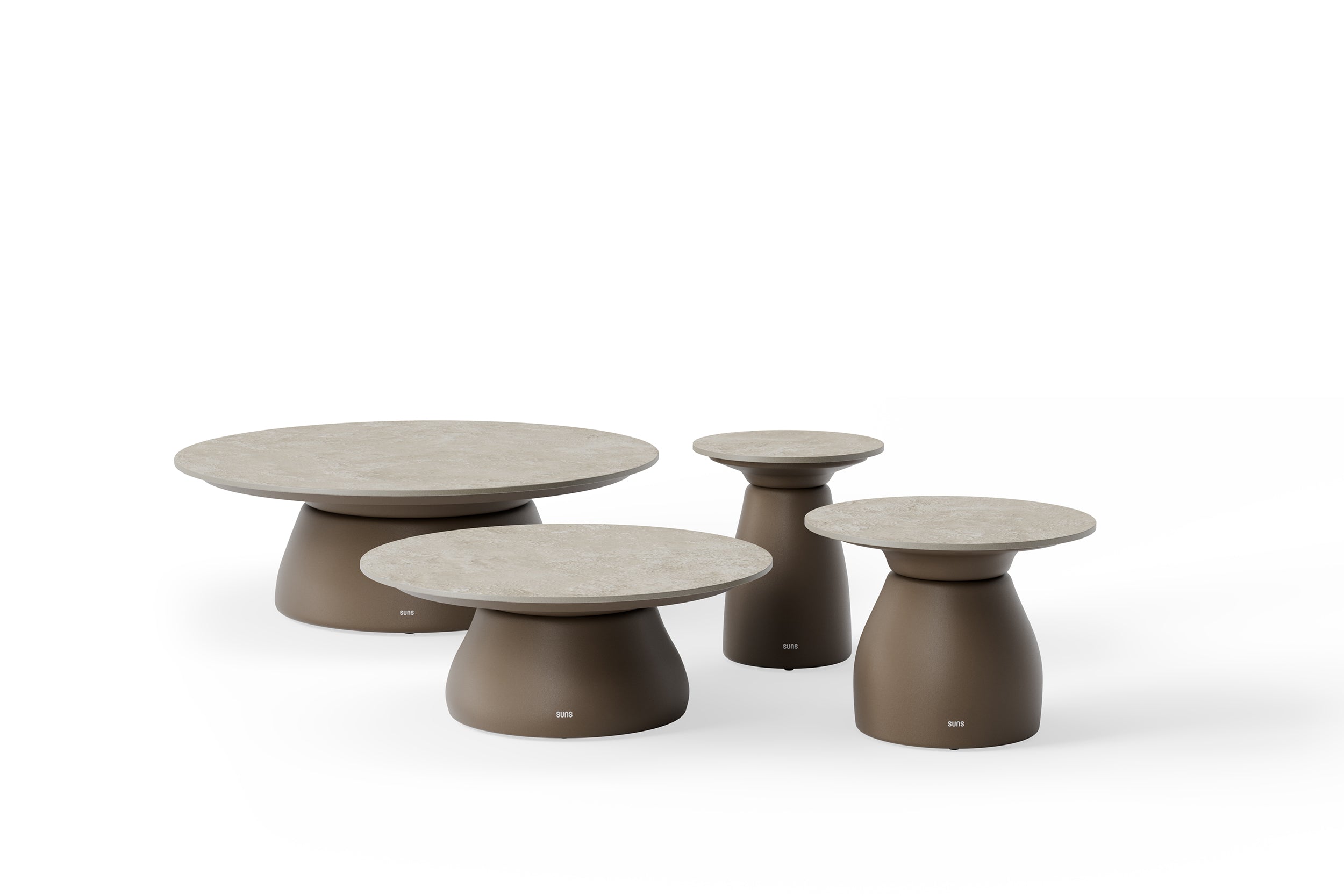 Salontafel Farzi - Ø80x31 - Bronze - Neolith stone grey