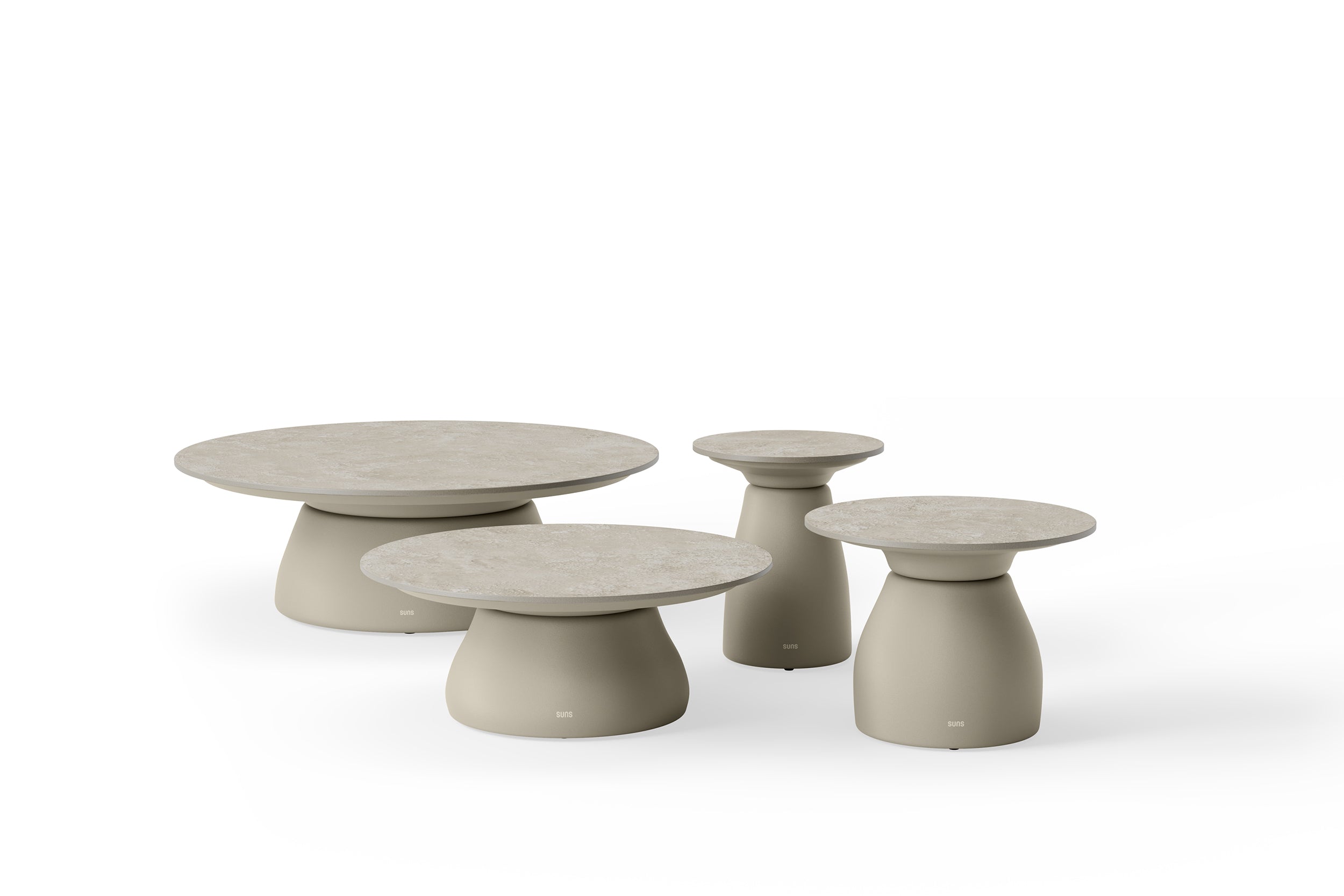 Bijzettafel Farzi - Ø40x46 - Champagne - Neolith stone grey