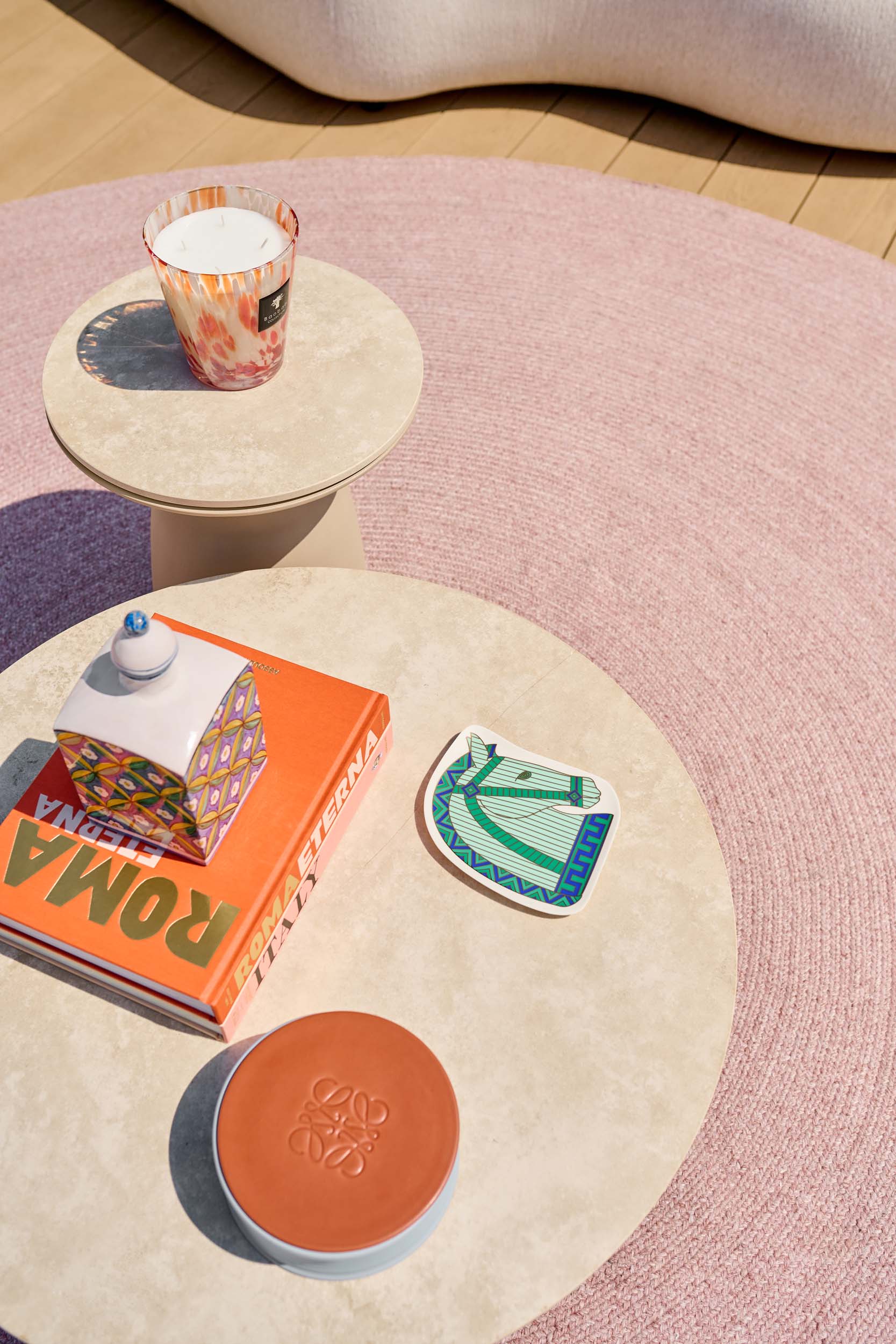 Bijzettafel Farzi - Ø40x46 - Champagne - Neolith stone grey