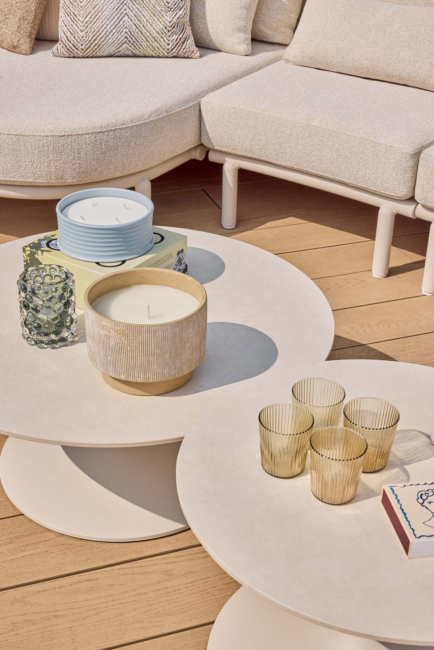 Loungeset Feroli large - Camel sand - Misty rope - Beachy bouclé