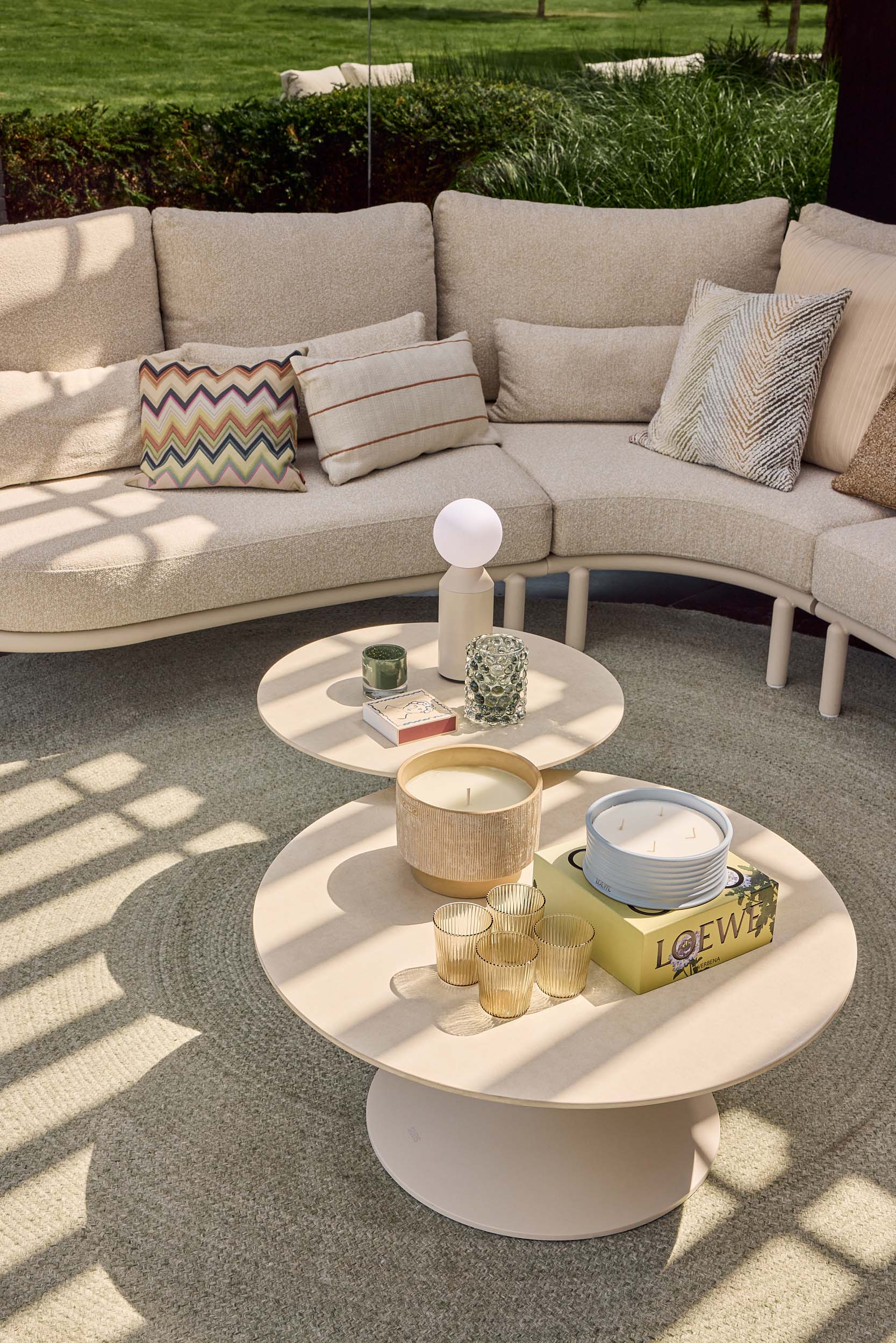 Loungeset Feroli large - Camel sand - Misty rope - Beachy bouclé