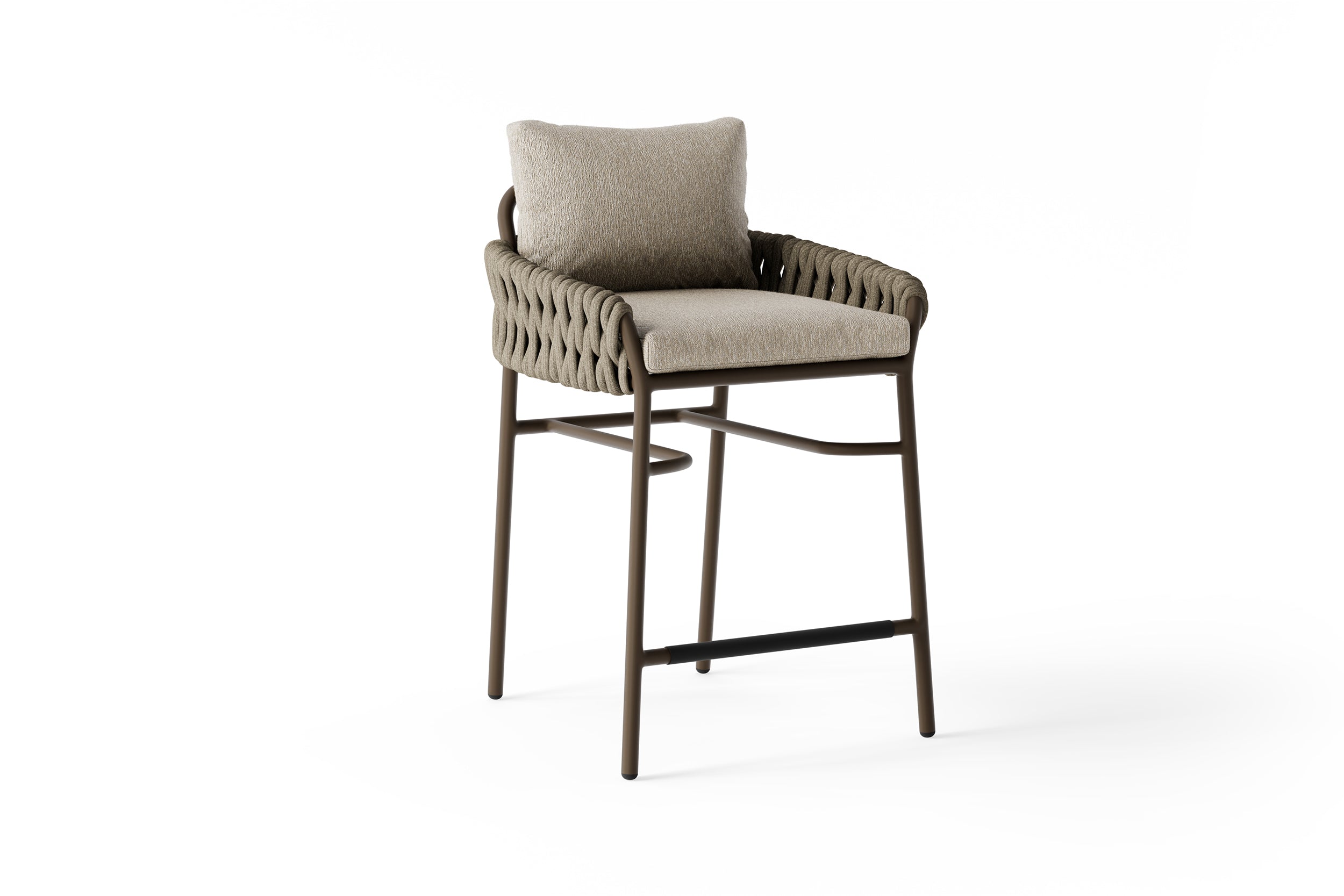 Barkruk Fiavè - Brons - Clouded rope - Pebble desert bouclé