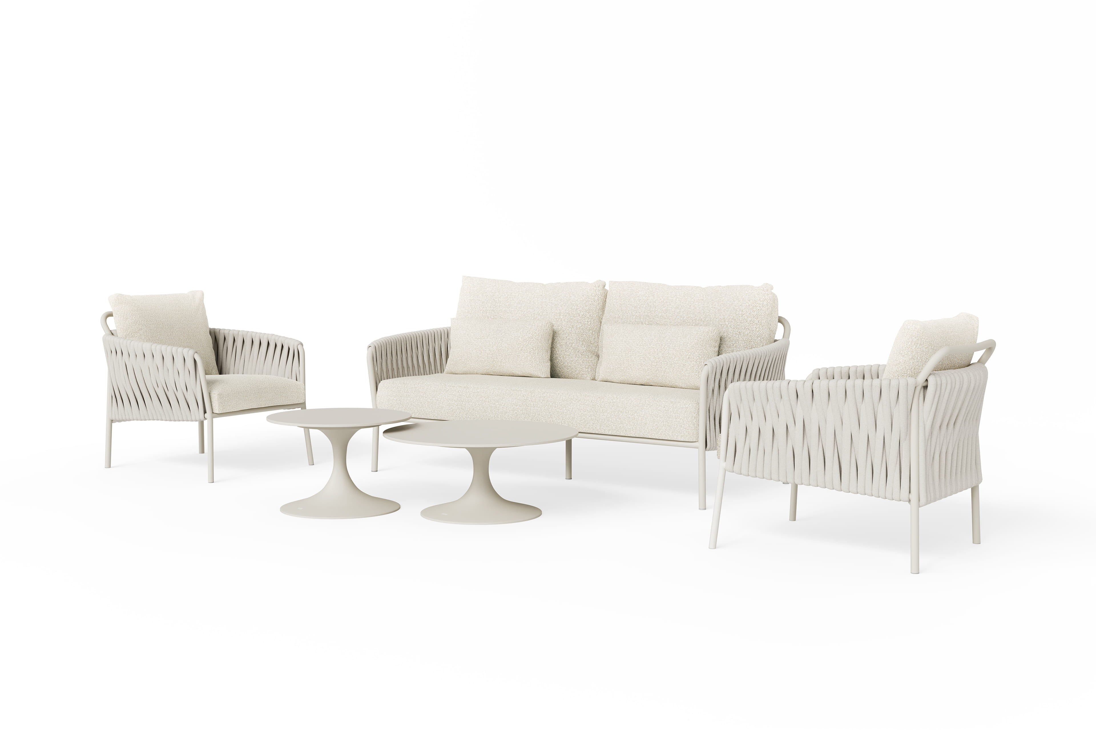 Loungestoel Fiavè - Camel sand - Misty rope - Beachy bouclé