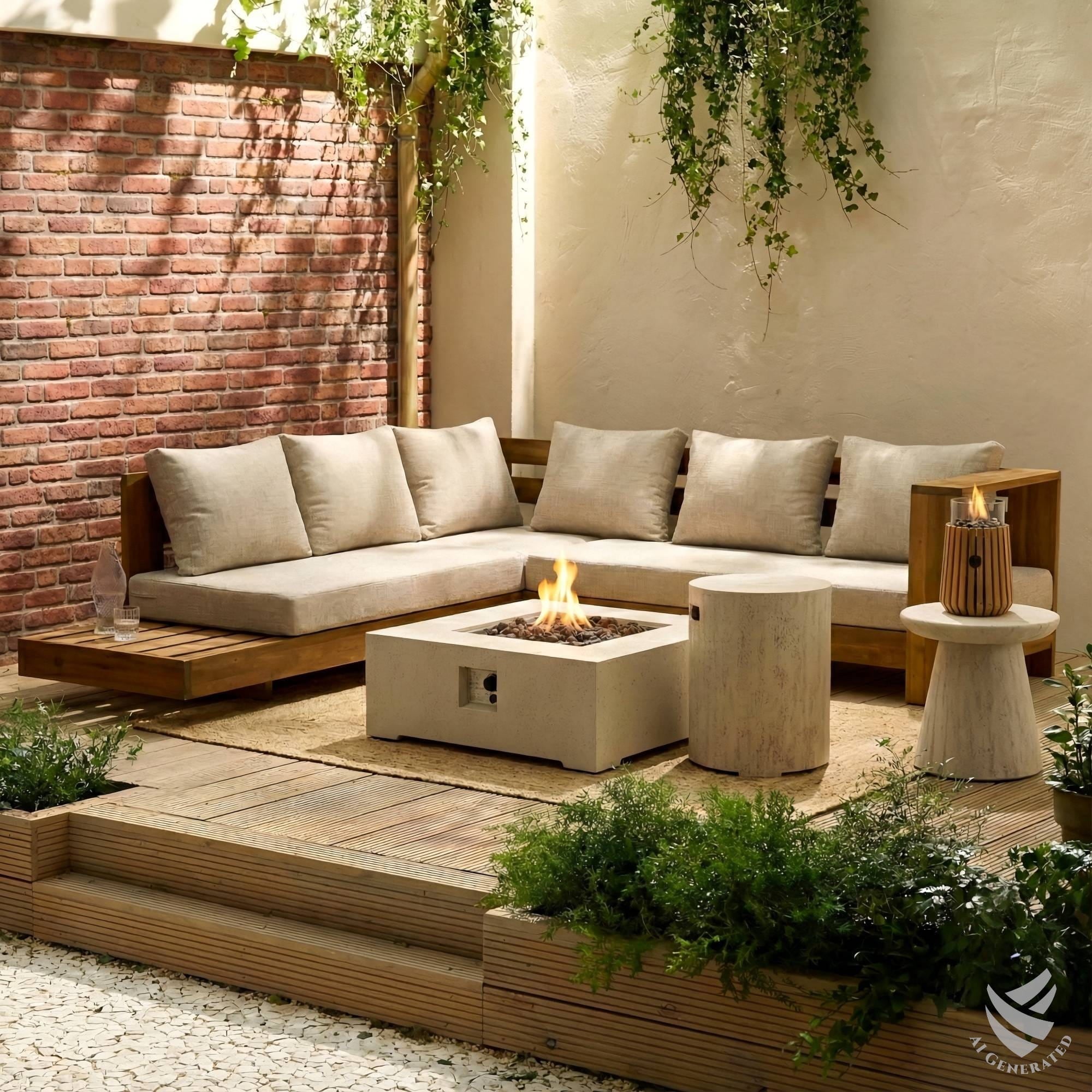 Bijzettafel Round - Travertine