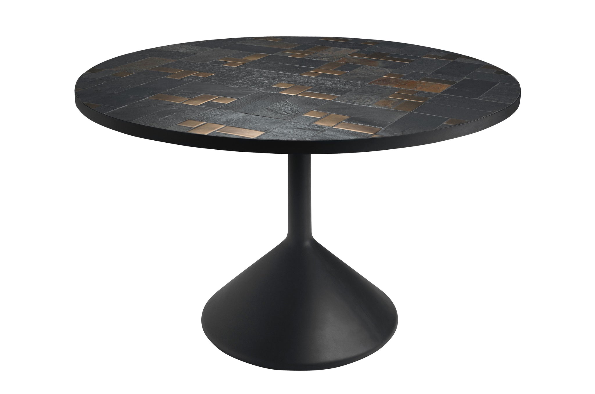 Eettafel Labo - Ø120 cm - Zwart/Goud