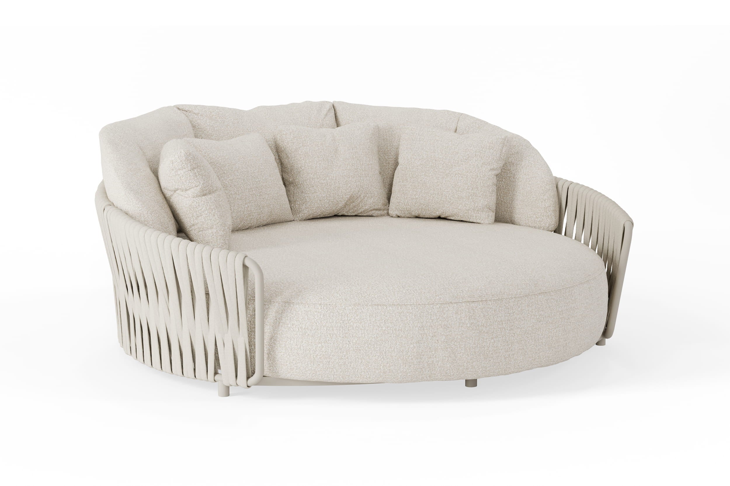 Daybed Marolo - Camel sand - Misty rope - Beachy bouclé