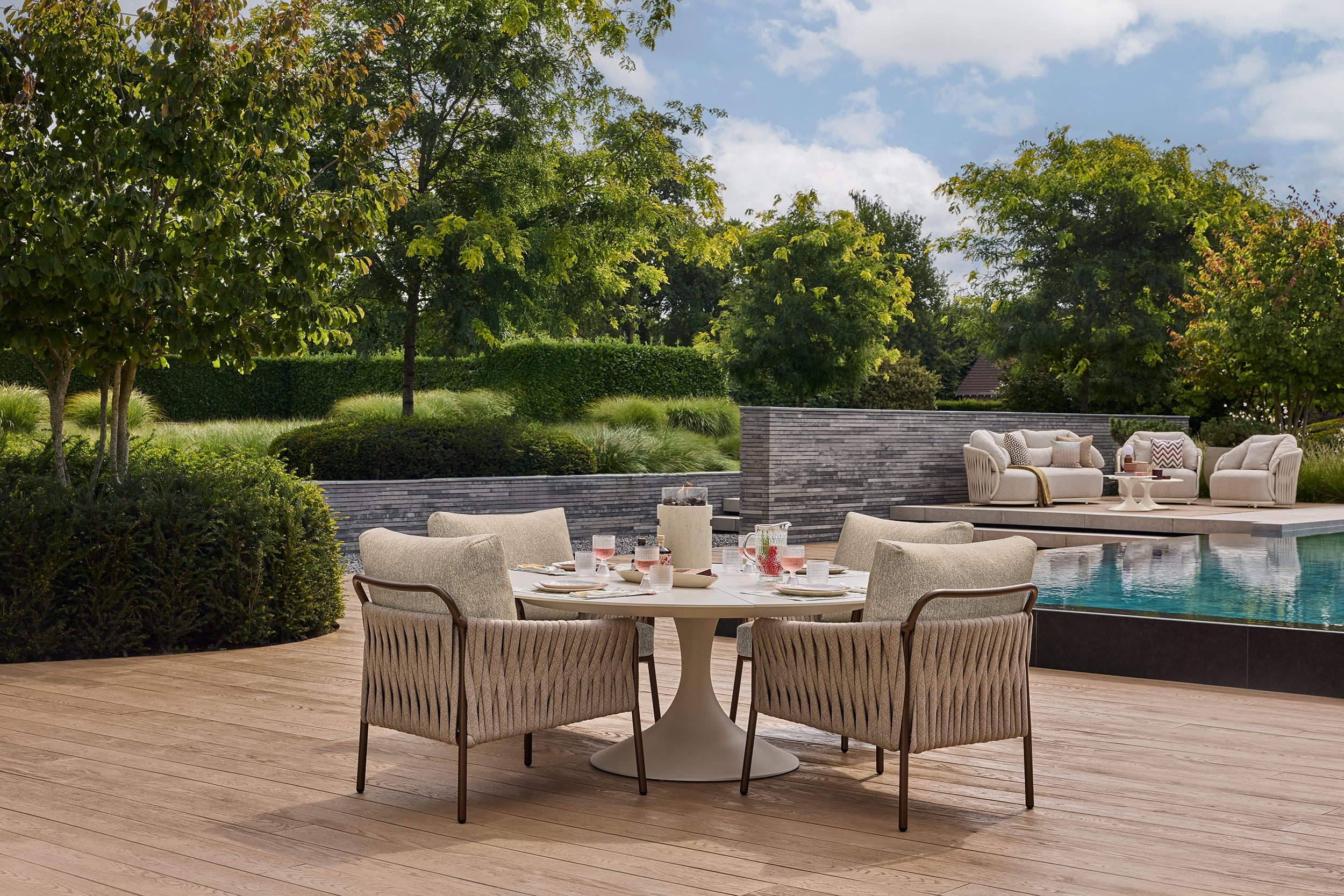 Tuintafel Nova - Low dining - Ø170 - Camel sand - Sintered stone