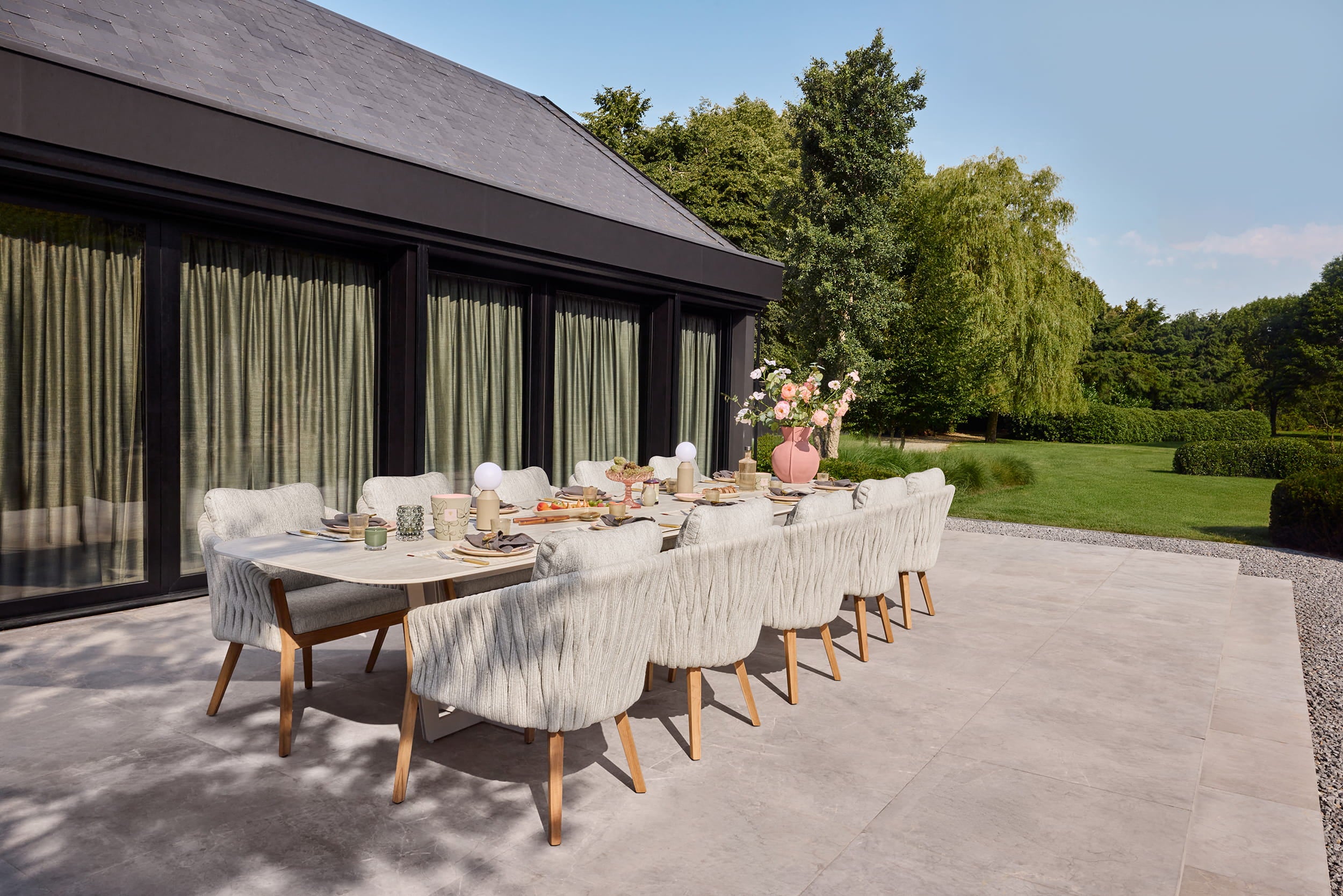 Tuinstoel Senese - Teak - Seashell bouclé