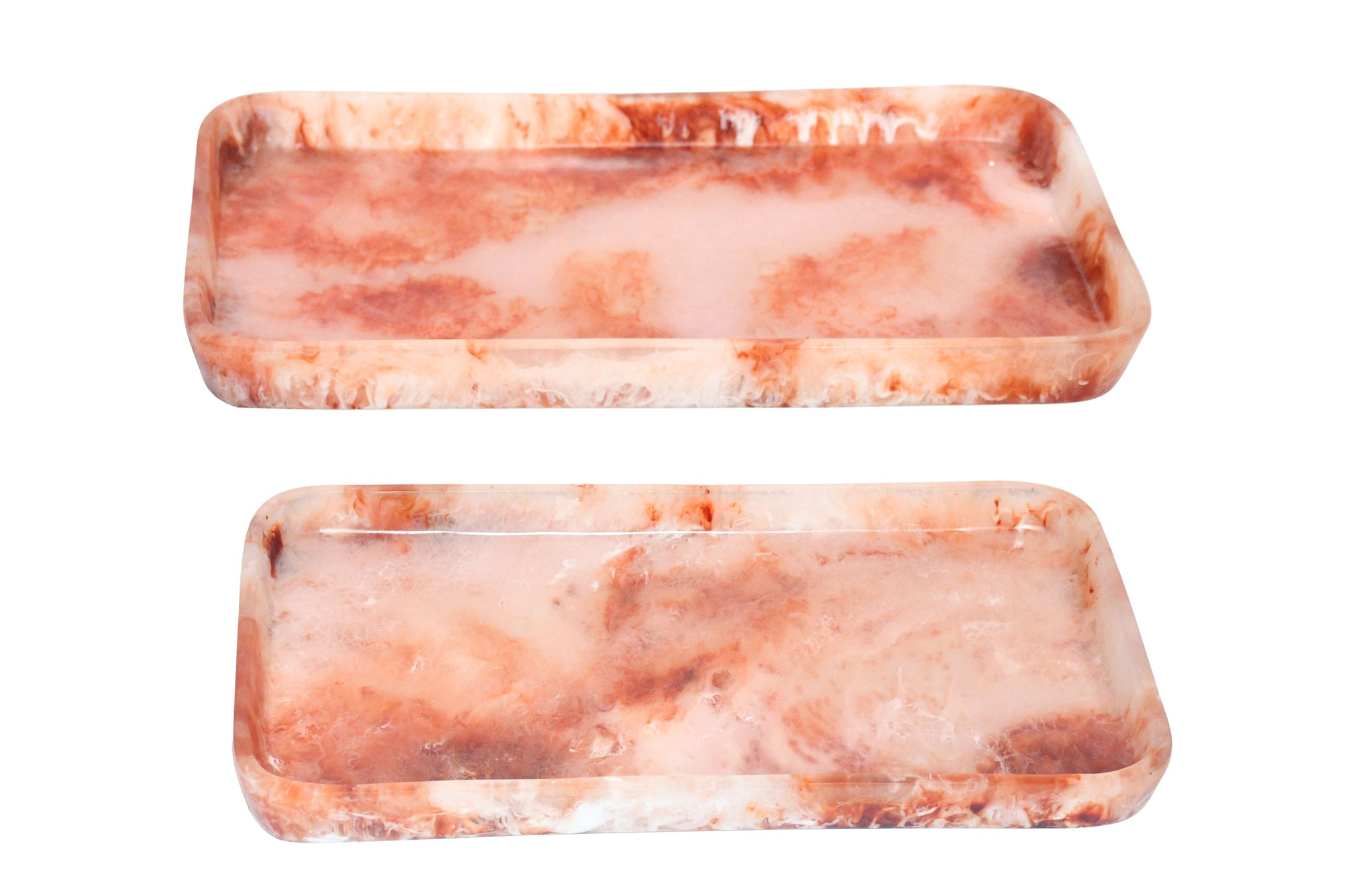 Dienblad - Roze (set van 2) - Ruby and Cream Transparent - 2