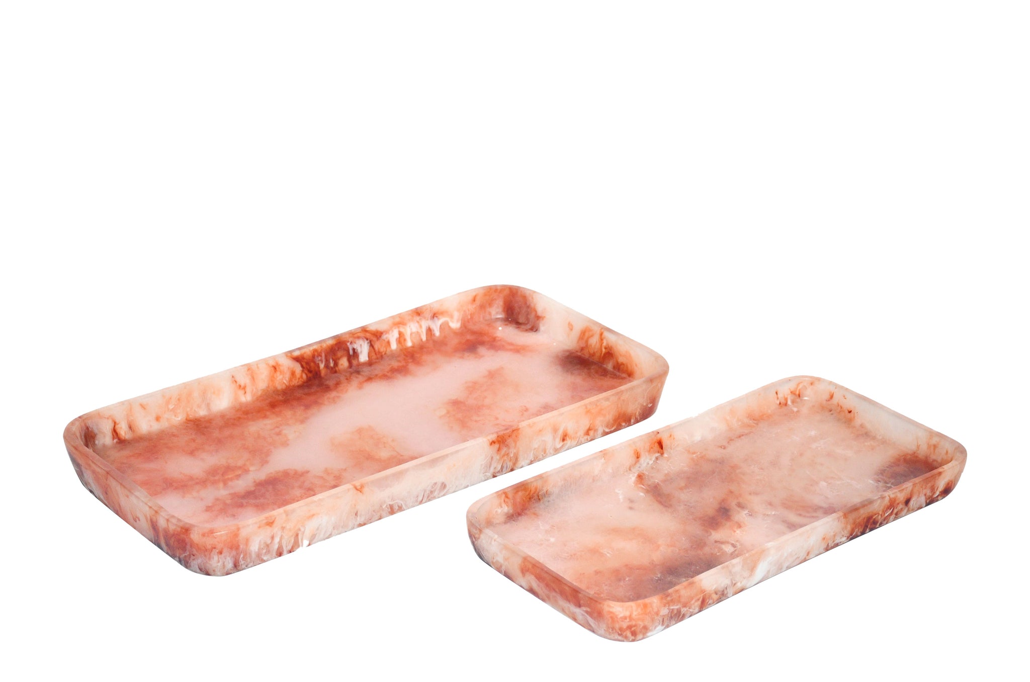 Dienblad - Roze (set van 2) - Ruby and Cream Transparent - 2