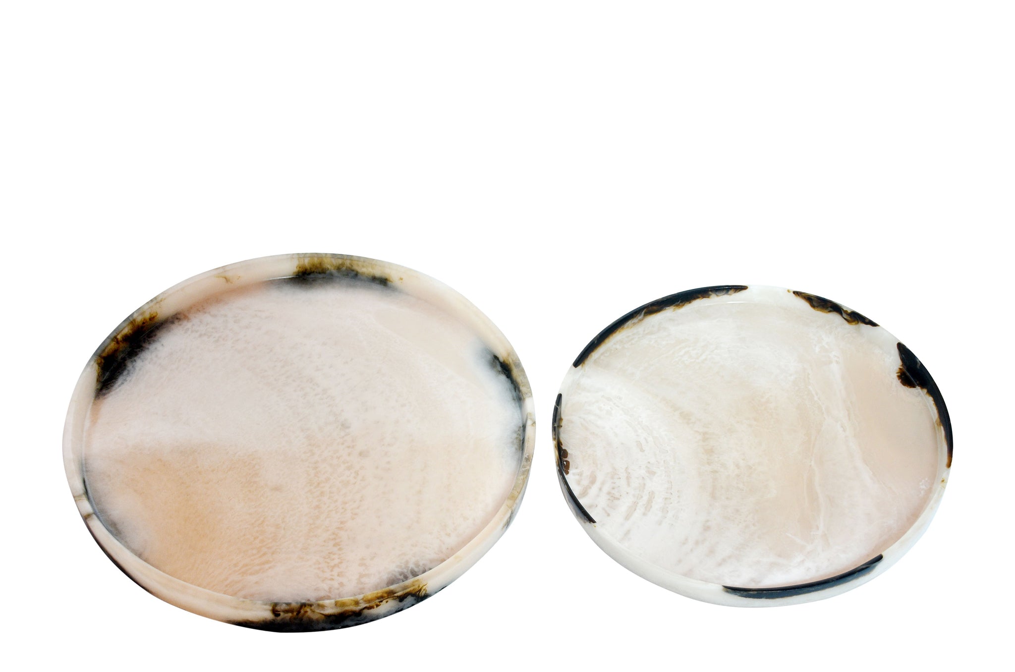 Dienblad - Cream (set van 2) - Black and Cream Transparent