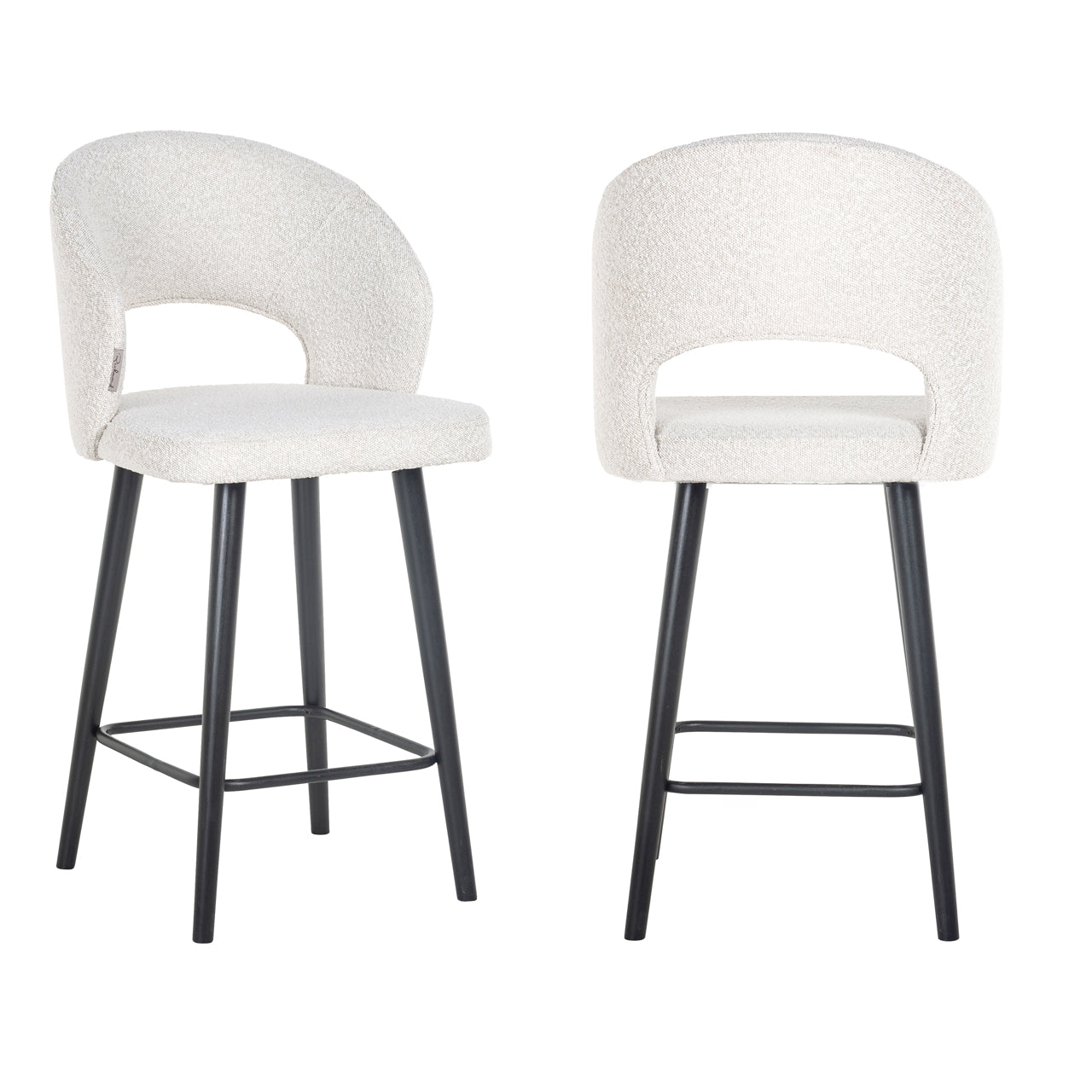 Barstoel Savoy - Laag - White bouclé