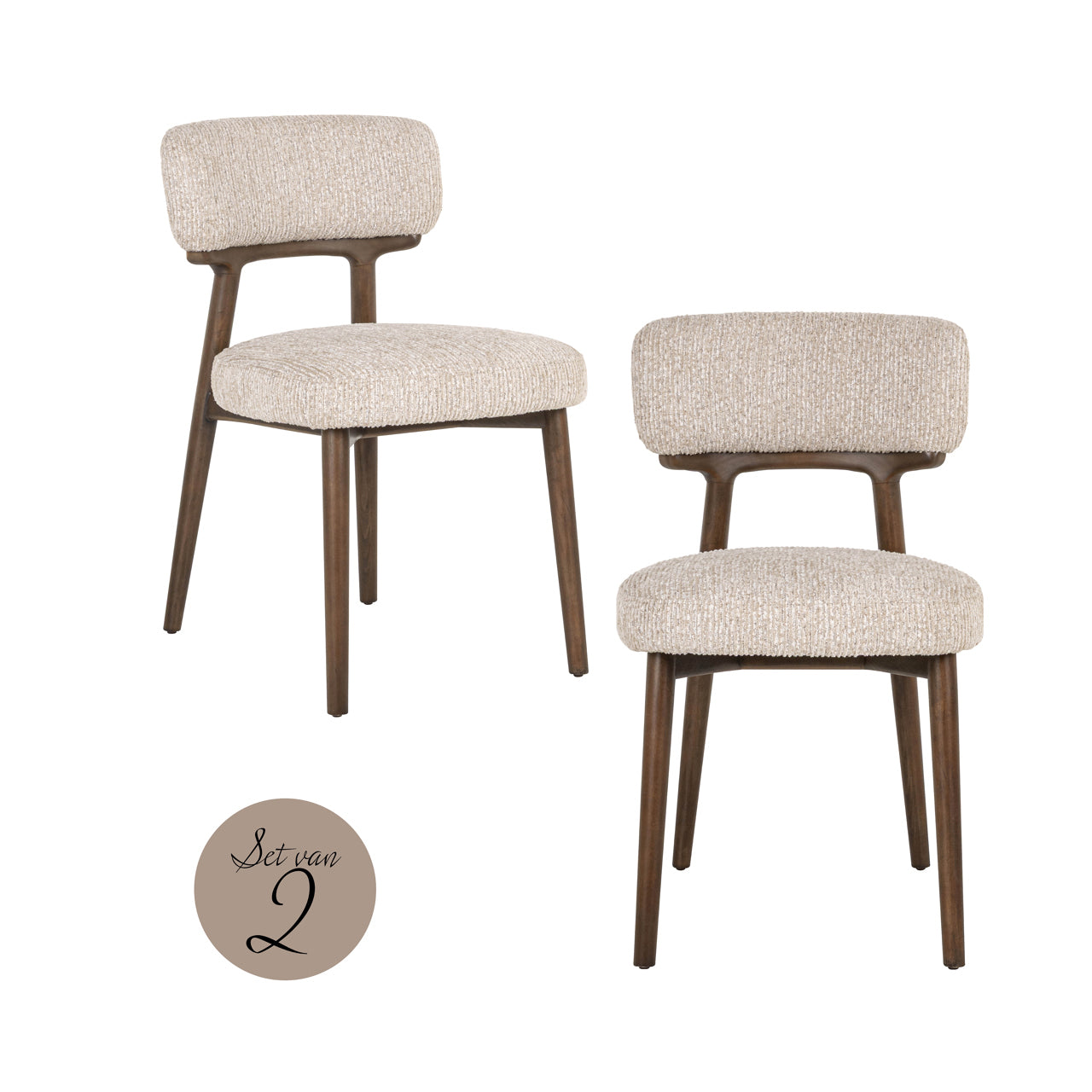 Eetkamerstoel Basker - Natural linear (set van 2)