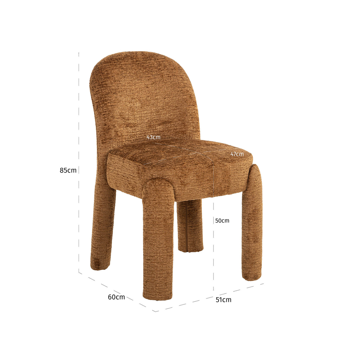 Eetkamerstoel Brandi - Cognac fusion (set van 2)