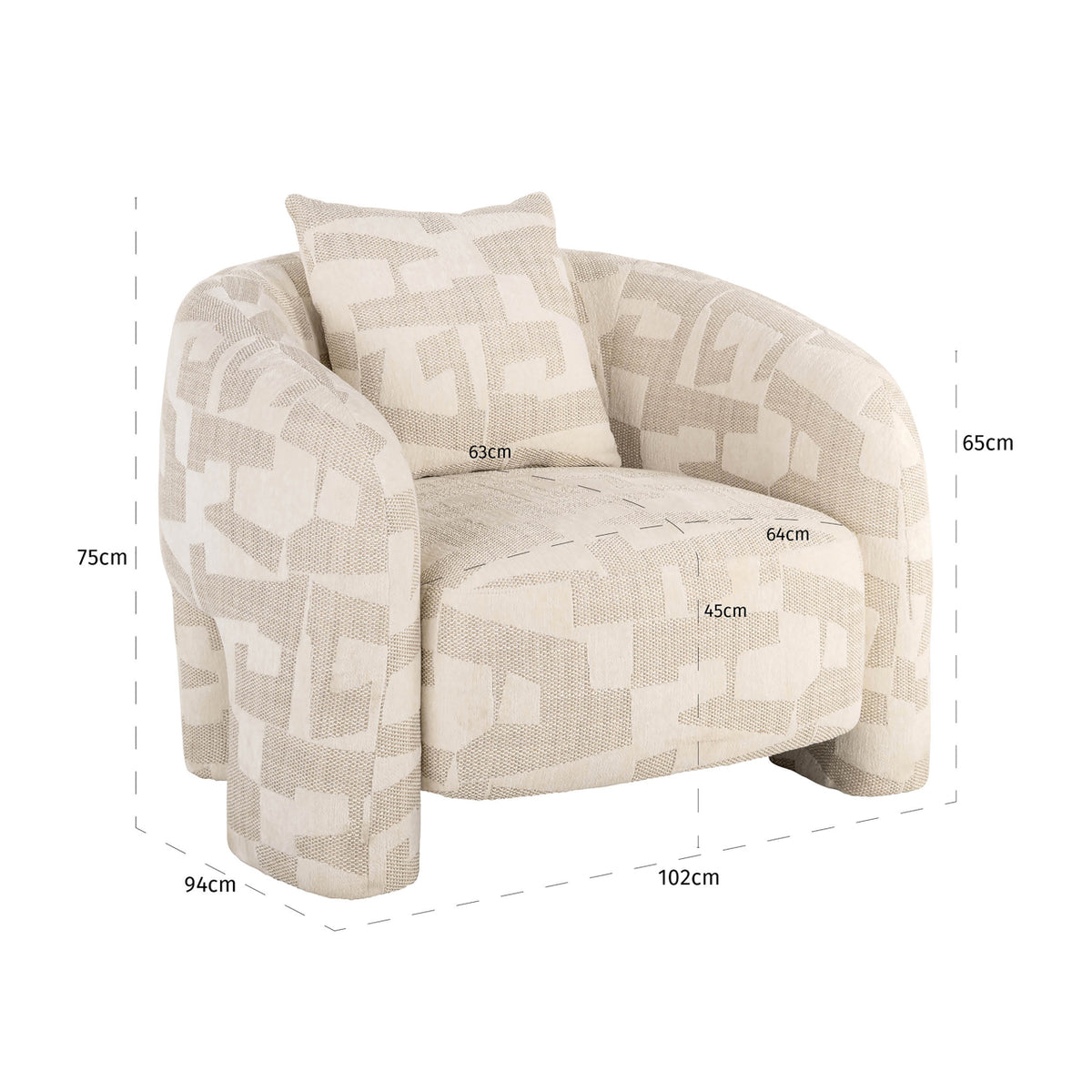 Fauteuil Tuscany - Beige graffic