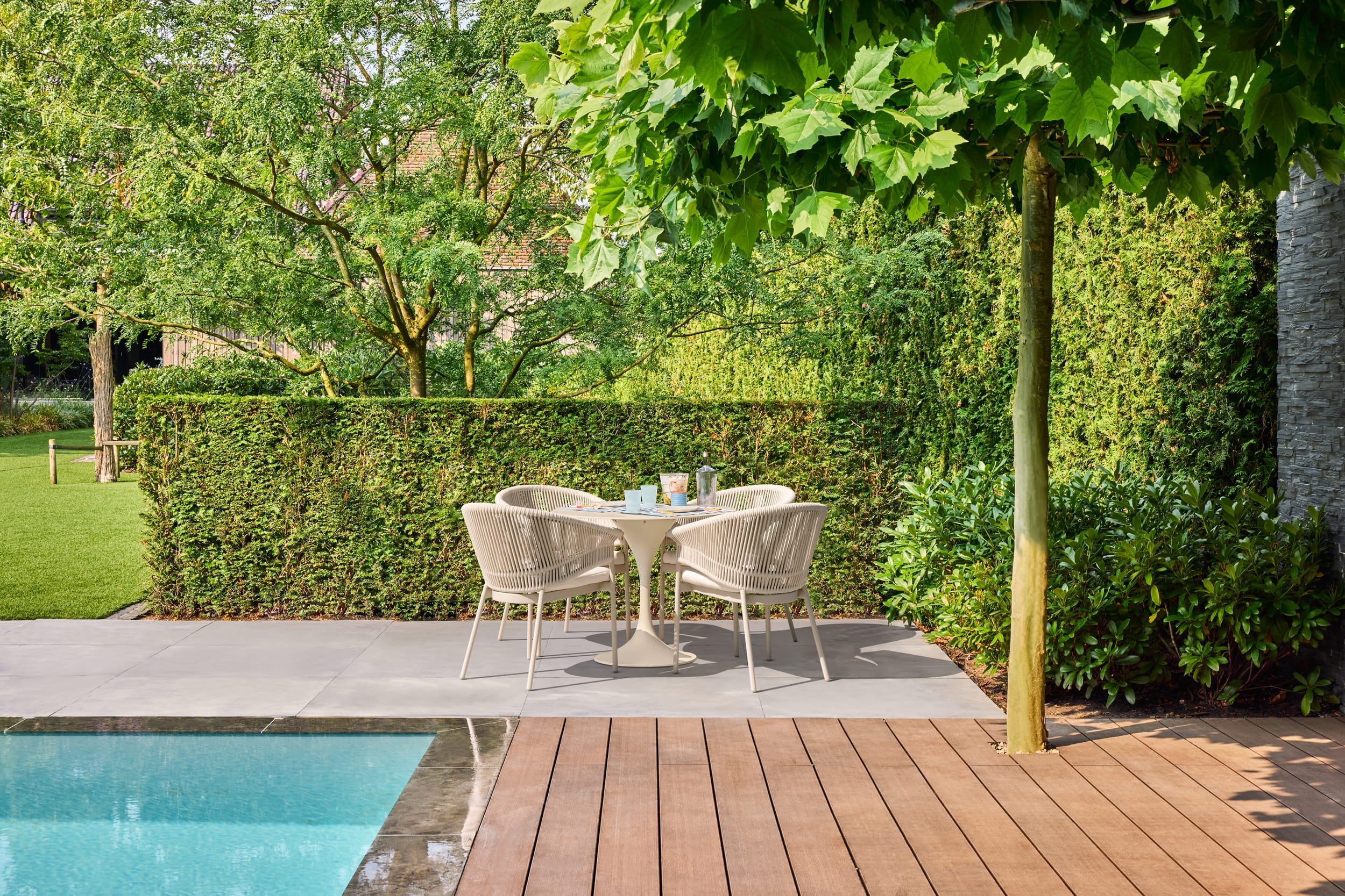 Tuintafel Nova - Ø120 - Camel sand - Sintered stone taupe