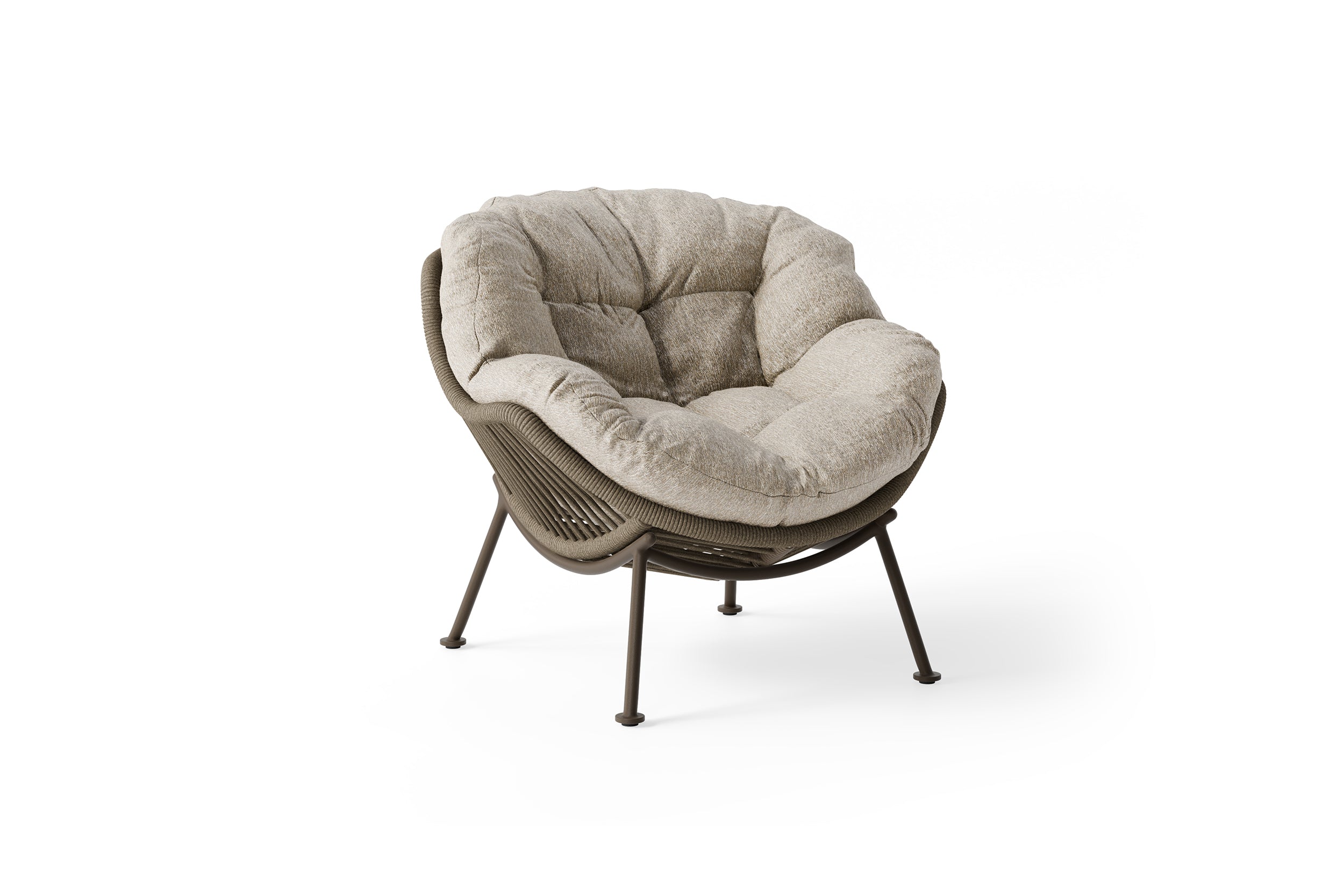 Loungestoel Siano - Brons - Pebble desert bouclé