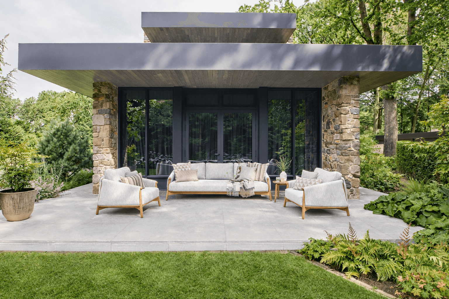 Sofaset Bellano - 3 seater - Seashell bouclé