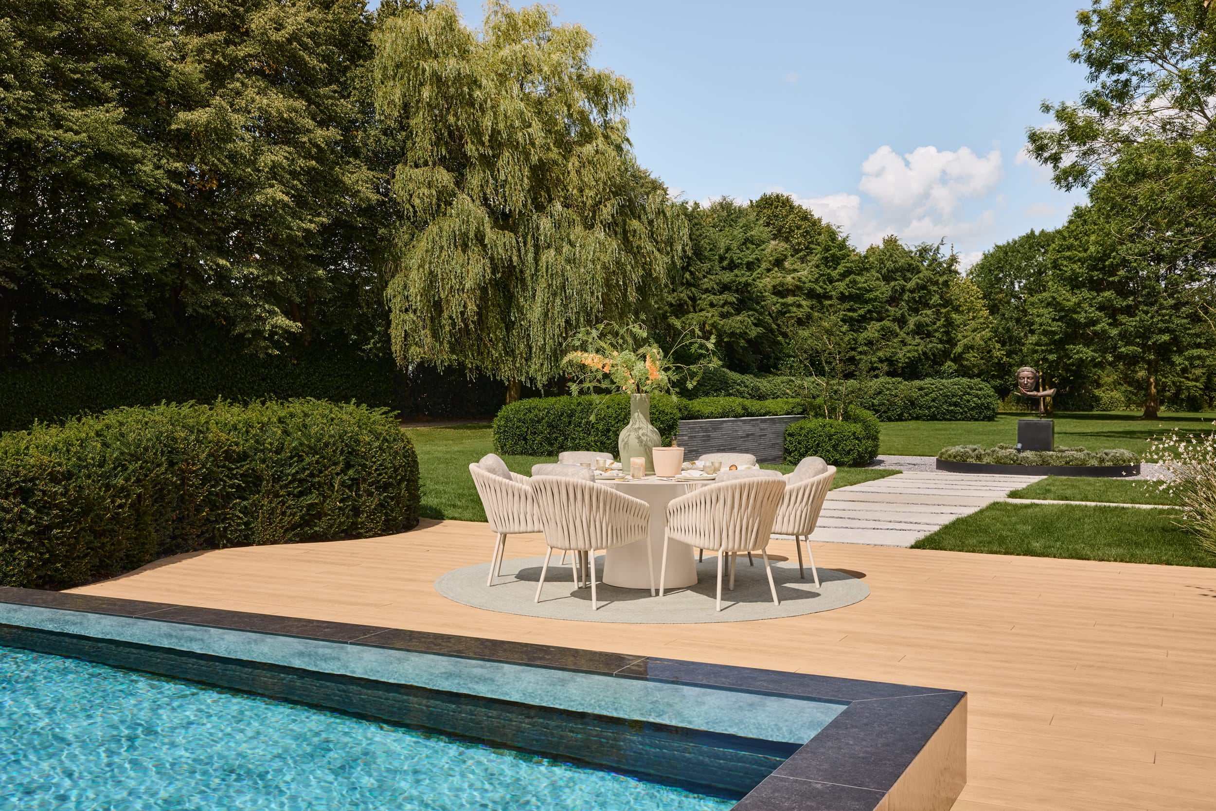 Tuintafel Sorolo - Ø160 - Camel sand - Neolith stone grey